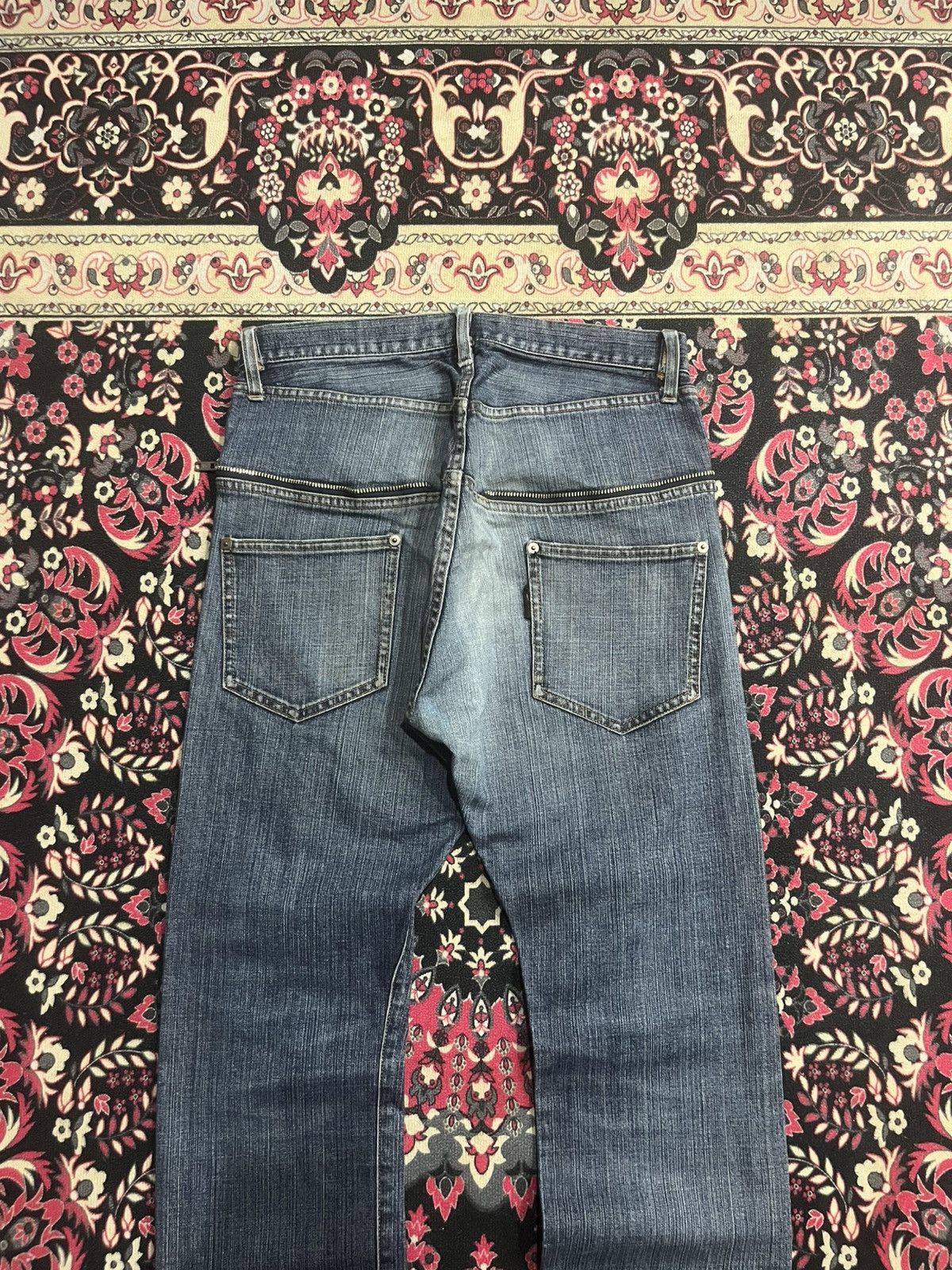 CABANE de ZUCCa Cabbane de Zucca Asymmetrical 11 Button Blue Washed Jeans Size US 30 / EU 46 - 6 Thumbnail