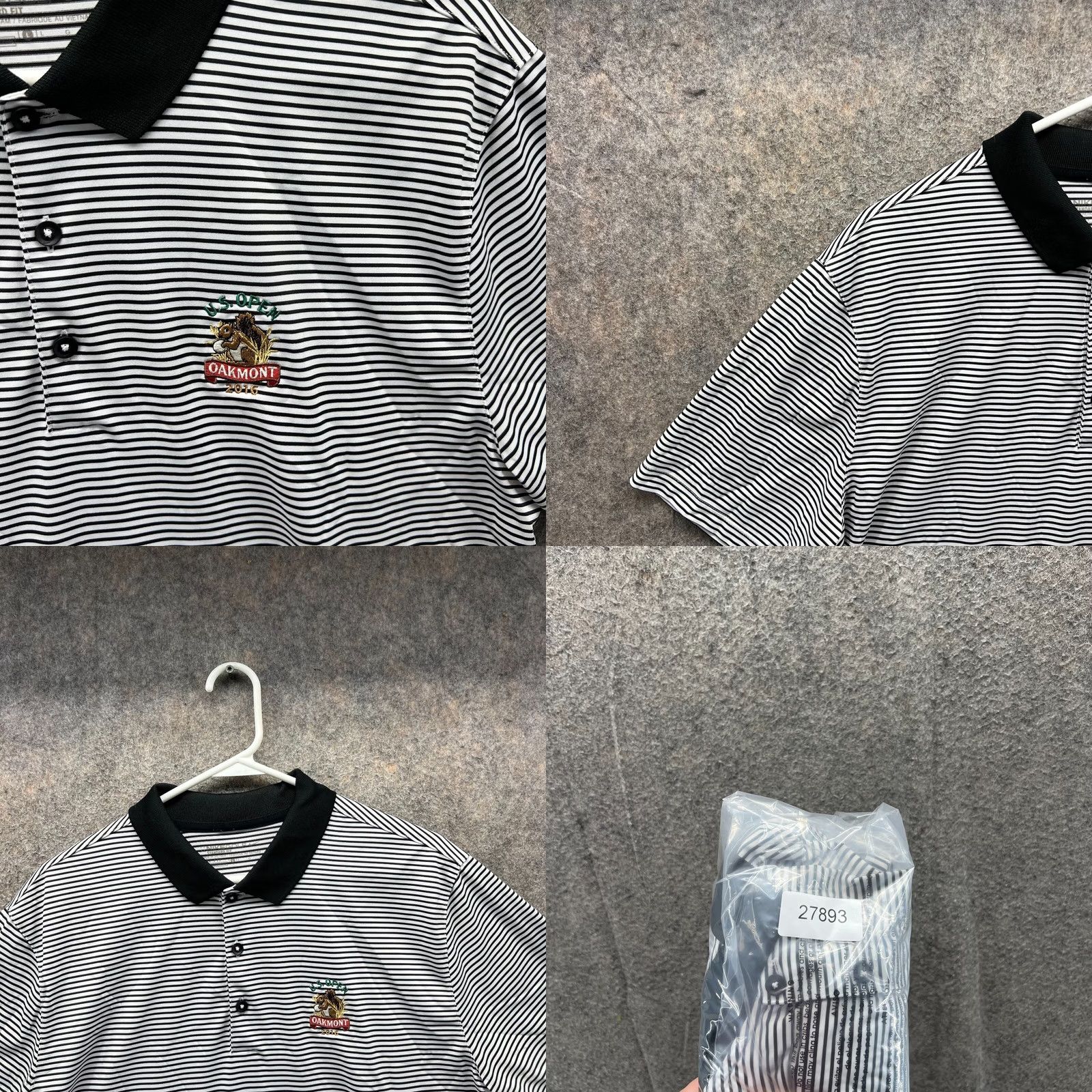 Nike VINTAGE Nike Polo Shirt Men L Black White Stripes Golf 725520 010 Dri-Fit Nike Golf Shirt Mens Size US L / EU 52-54 / 3 - 8 Thumbnail