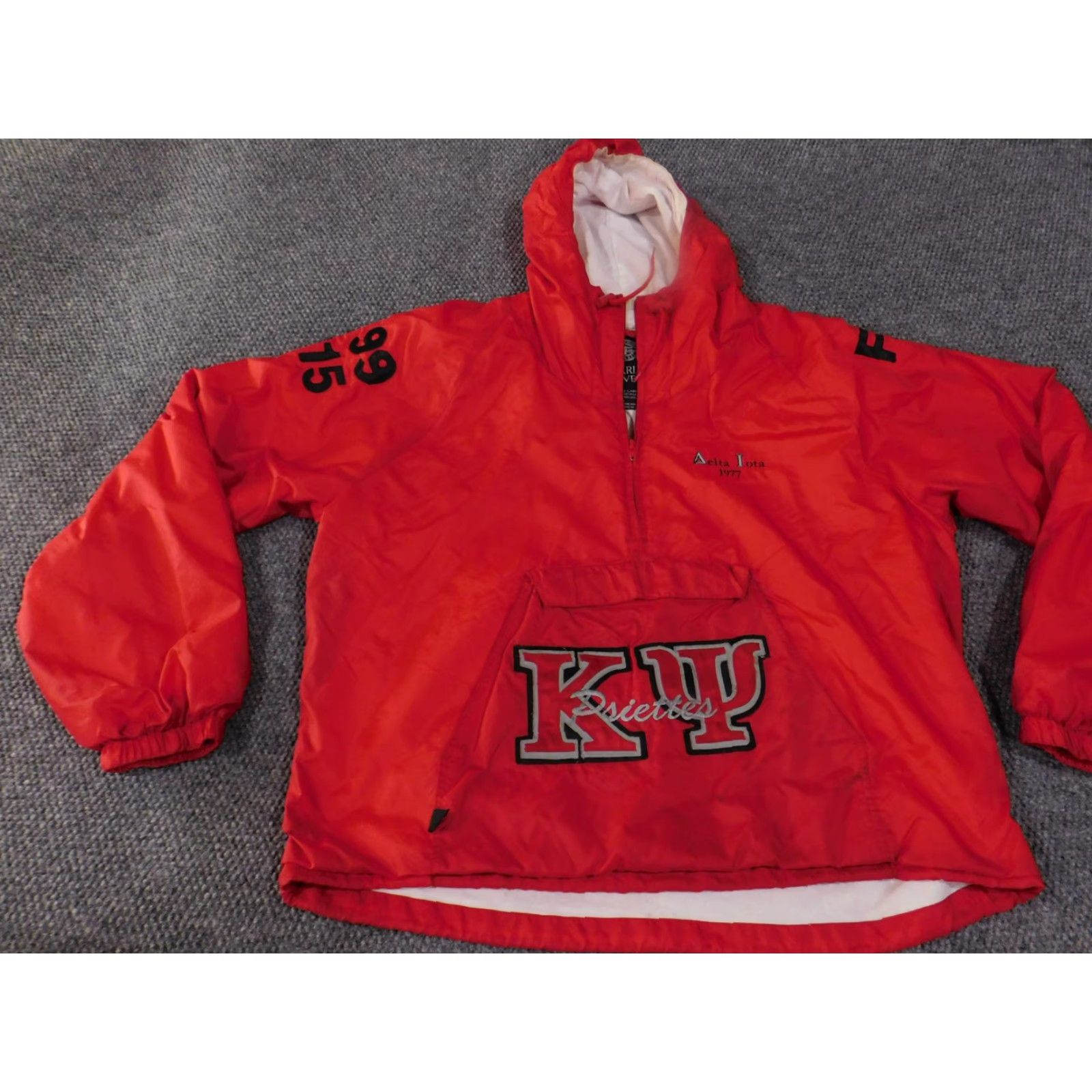 Delta VINTAGE Charles River Jacket Mens 2XL Red Delta Iota Kappa Psi FAMU Pullover 90s Size US XXL / EU 58 / 5 - 5 Thumbnail