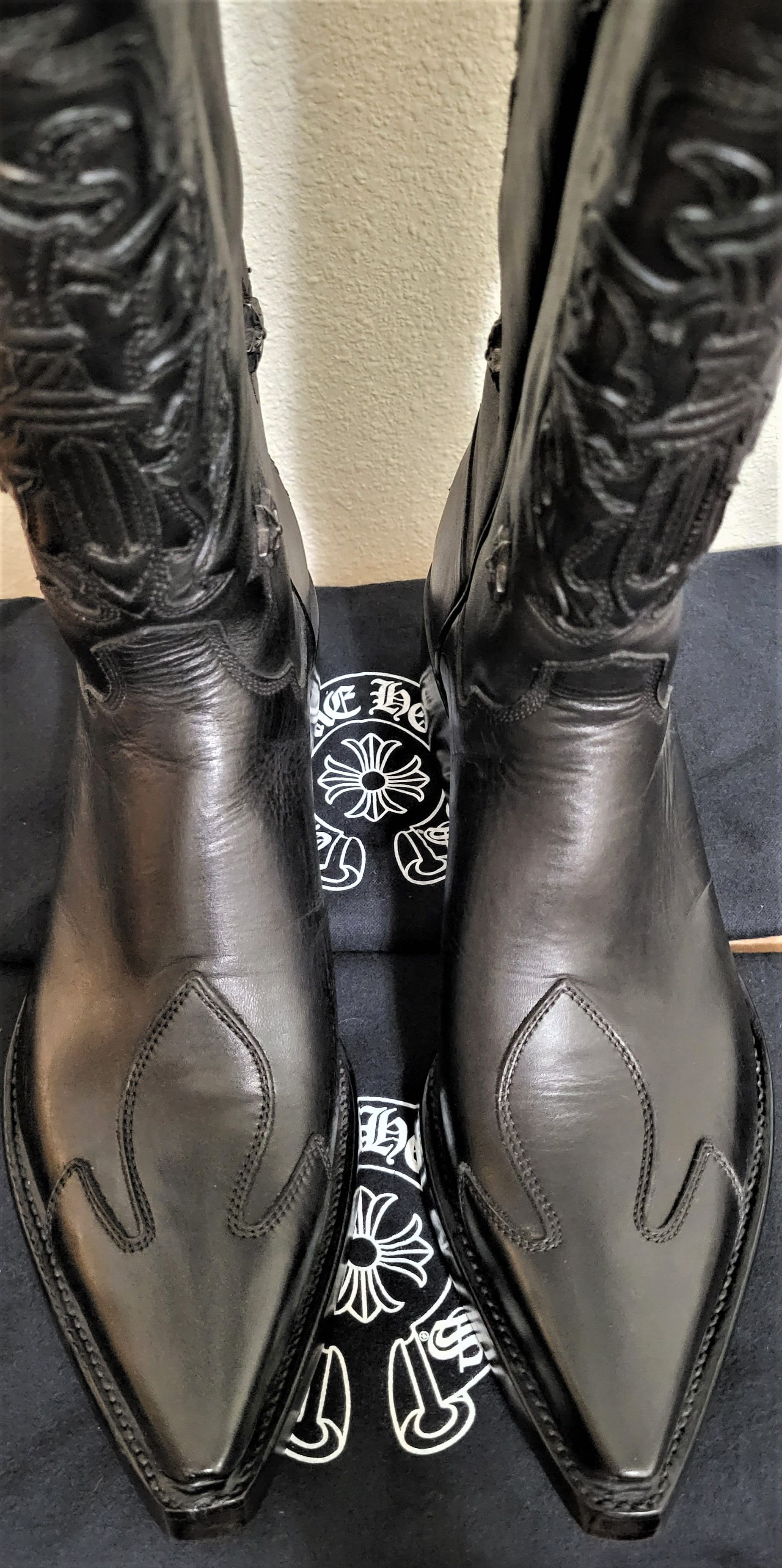 Chrome Hearts RARE Sterling Silver Studded Cowboy Leather Boots Size US 9 / EU 42 - 4 Thumbnail