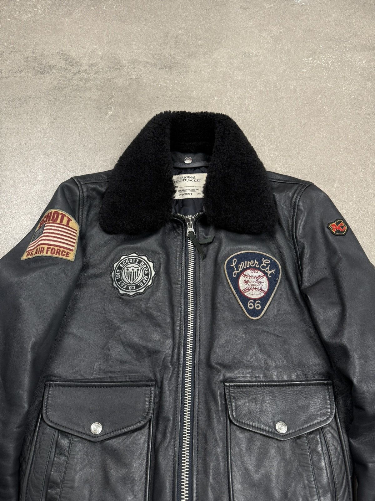 Schott Schott leather jacket patch vintage street wear 2000s Size US S / EU 44-46 / 1 - 2 Thumbnail