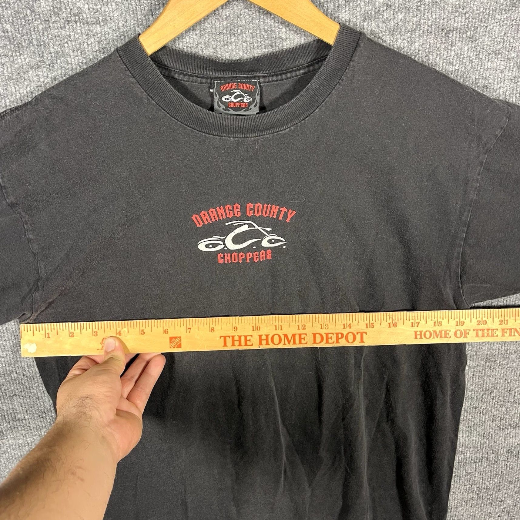 Logo 7 VINTAGE Choppers Brand Orange County T-Shirt Men Large Black Logo Flame Biker 90s Size US L / EU 52-54 / 3 - 5 Thumbnail