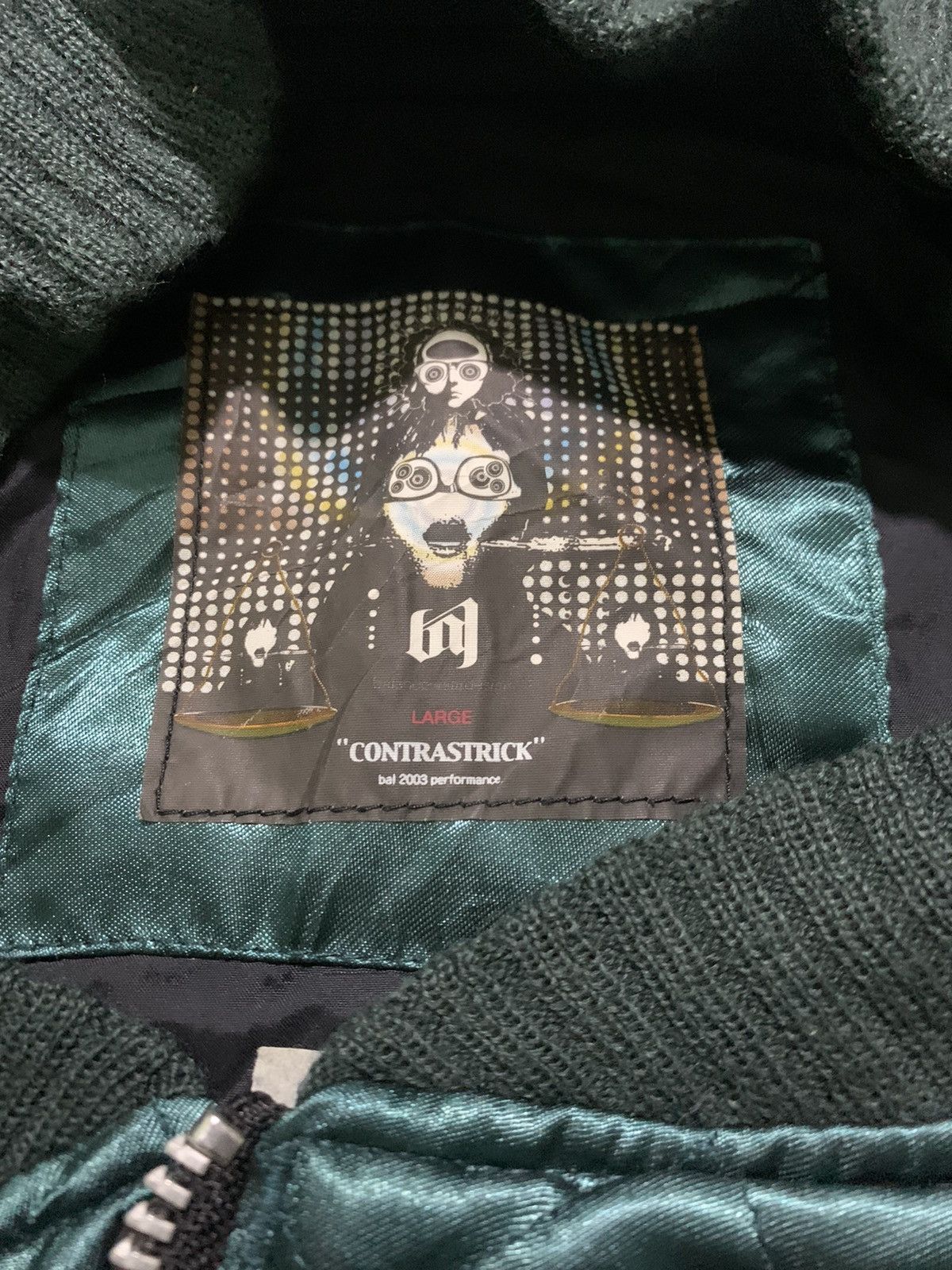 Japanese Brand 2003 Contrastrick Balance Co Satin Assymetric Bomber Jacket Size US L / EU 52-54 / 3 - 4 Thumbnail