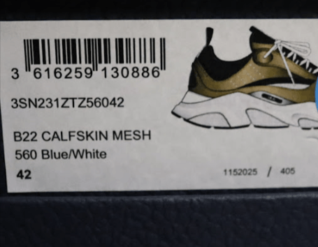 Dior o1rshd1 B22 Calfskin Mesh Sneakers in Golden/White Size US 9 / EU 42 - 9 Thumbnail