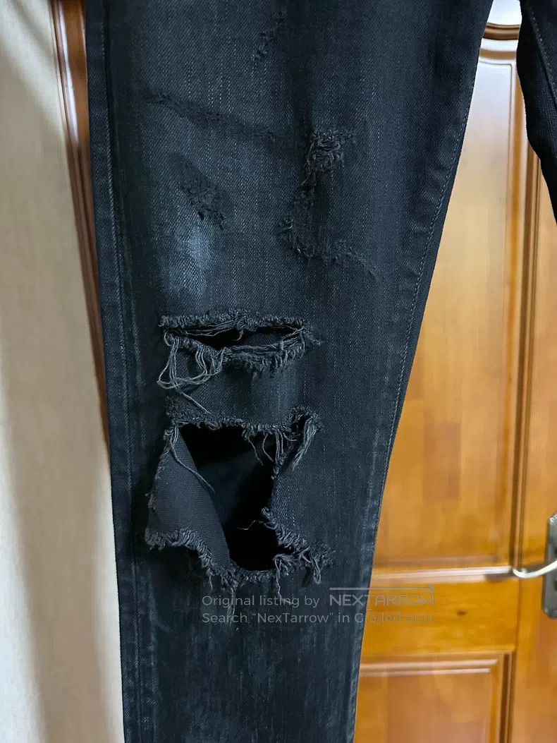 Saint Laurent Paris Saint Laurent Paris Black Oil Stain Destroyed Denim Pants Size US 29 - 6 Thumbnail