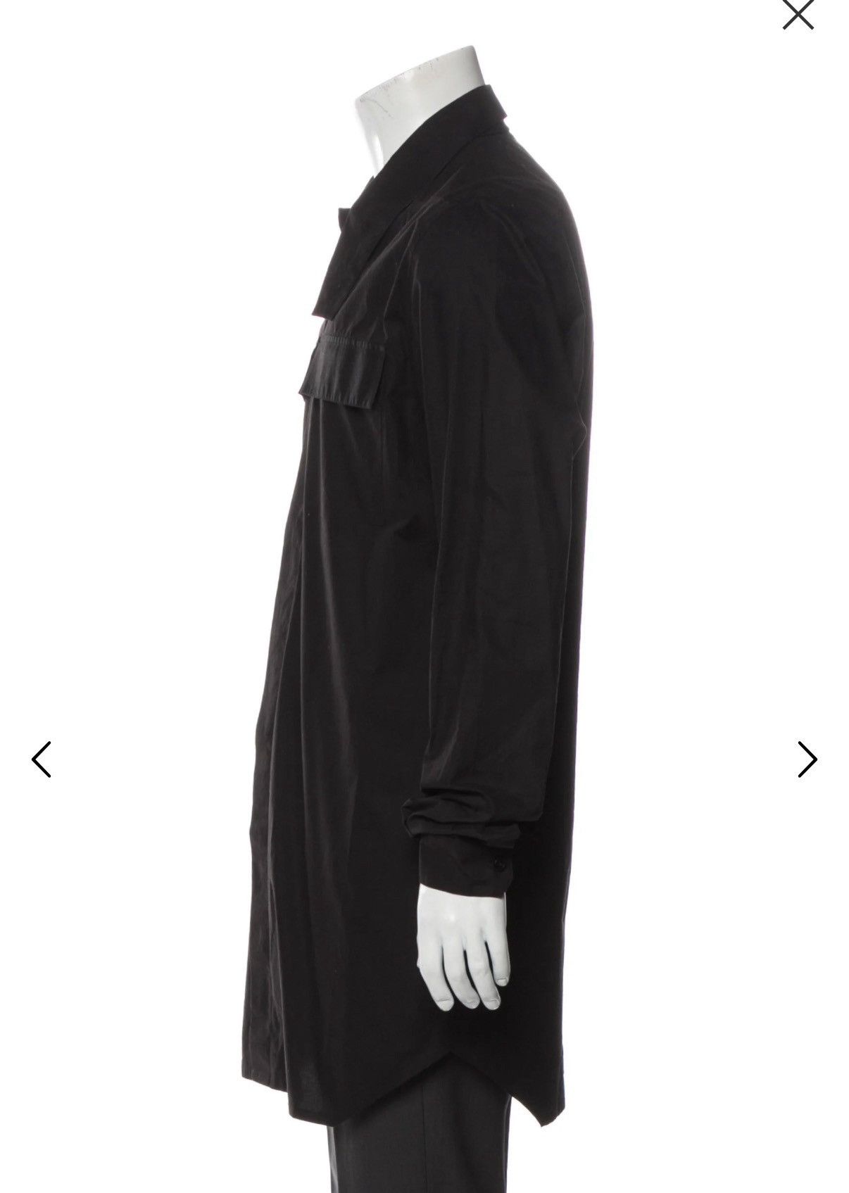 Rick Owens Rick Owens long button up black shirt SS17 Walrus - 50 IT Size US M / EU 48-50 / 2 - 2 Thumbnail