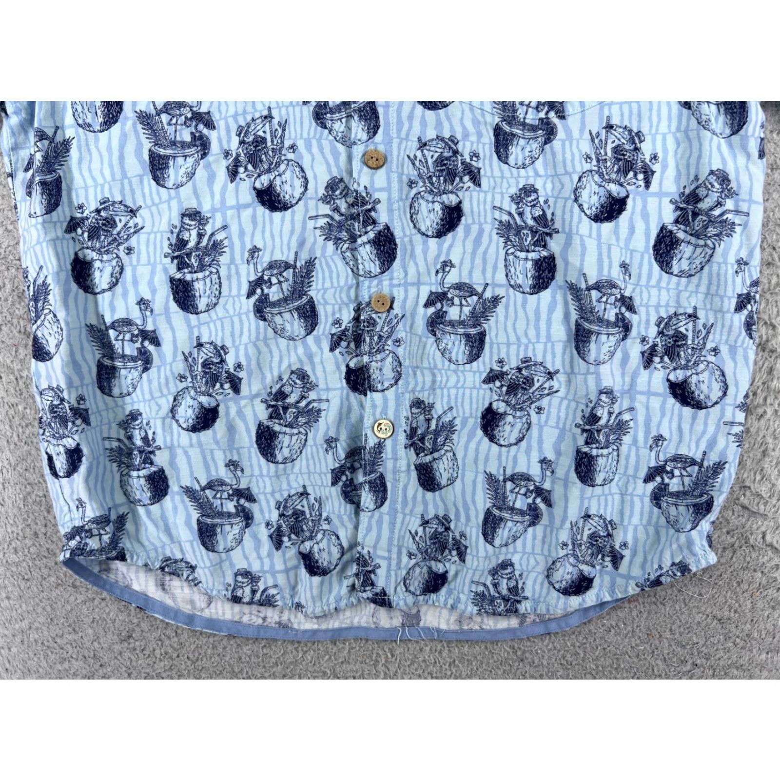 Tommy Bahama Tommy Bahama Shirt Men Medium Blue Veracruz Cay Tropical Drinks Birds Coconut Size US M / EU 48-50 / 2 - 5 Thumbnail