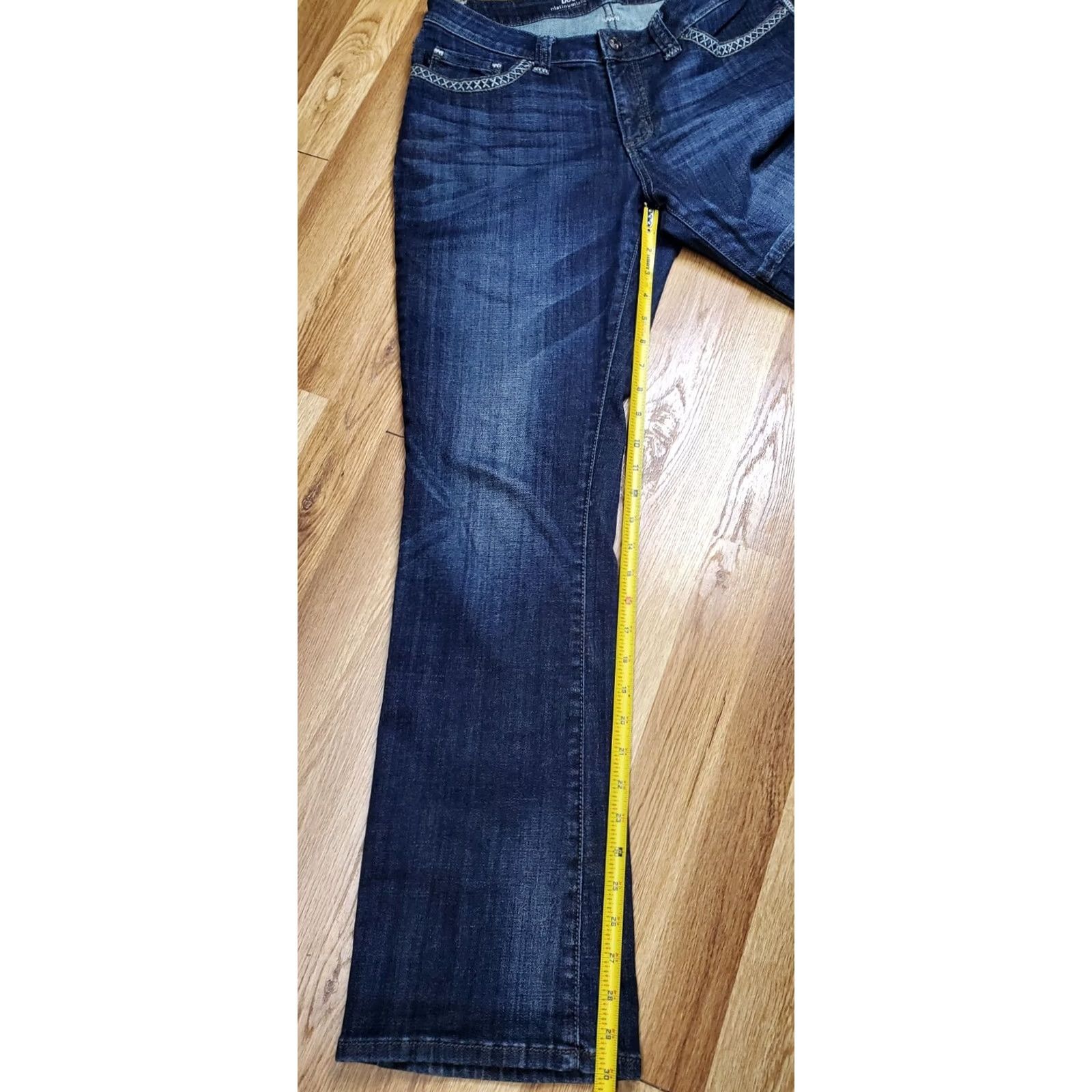 Lee Lee Platinum Label Jeans Women Sz 32 x 30 Denim Barely Bootcut Deep Slender Size 24" / US 00 / IT 34 - 3 Thumbnail