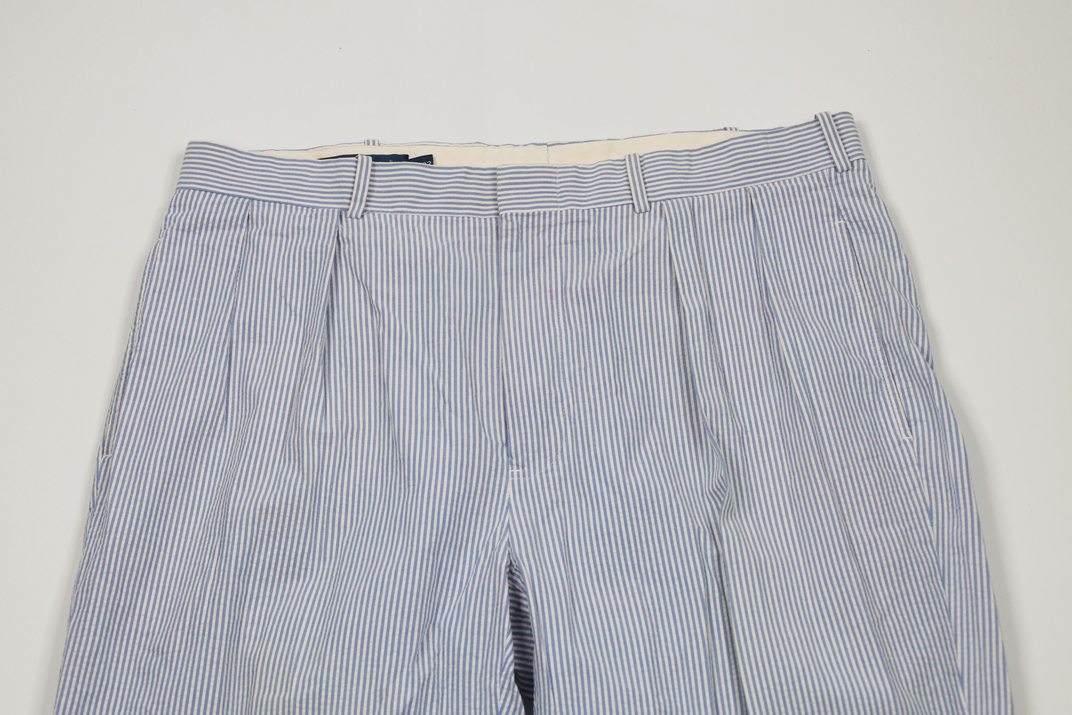 Ralph Lauren × Vintage Vintage 90s Ralph Lauren Seersucker Wide Leg Chino Pants Size US 36 / EU 52 - 2 Thumbnail