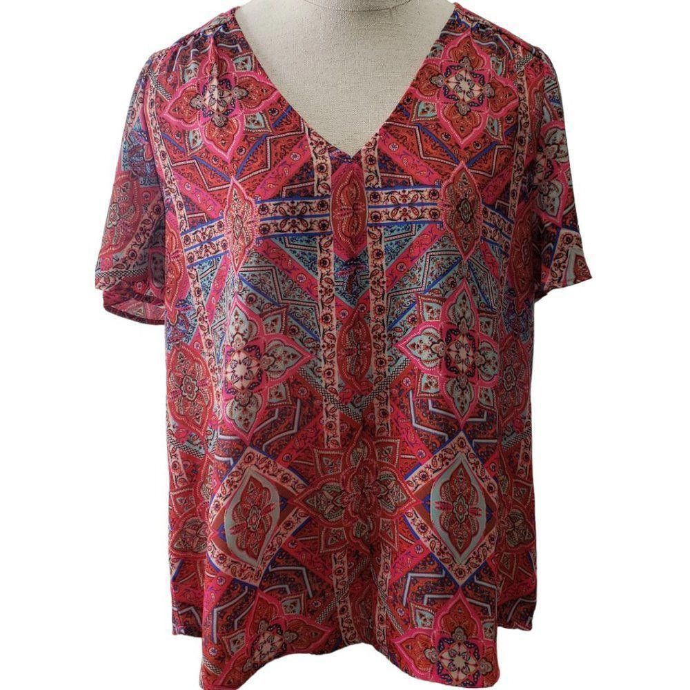 Designer Ct1416a W5 Abstract Blouse Medium Size M / US 6-8 / IT 42-44 - 1 Thumbnail