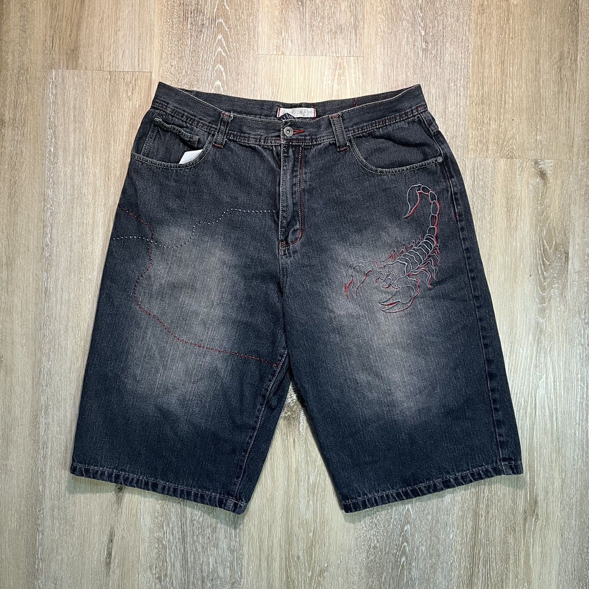JNCO × Vintage Y2K Paco Black Scorpion Embroidered Jorts Size US 38 / EU 54 - 3 Thumbnail