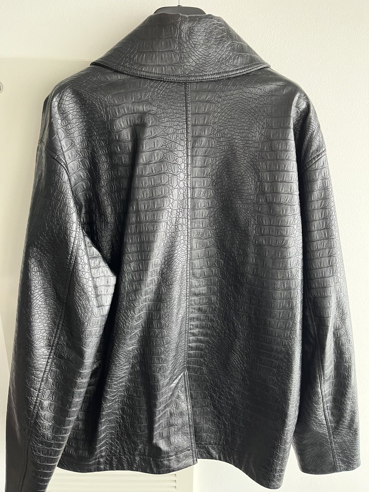 Soulland Super Rare Brand New Croc Embossed Leather Blazer Jacket Size US XL / EU 56 / 4 - 8 Thumbnail