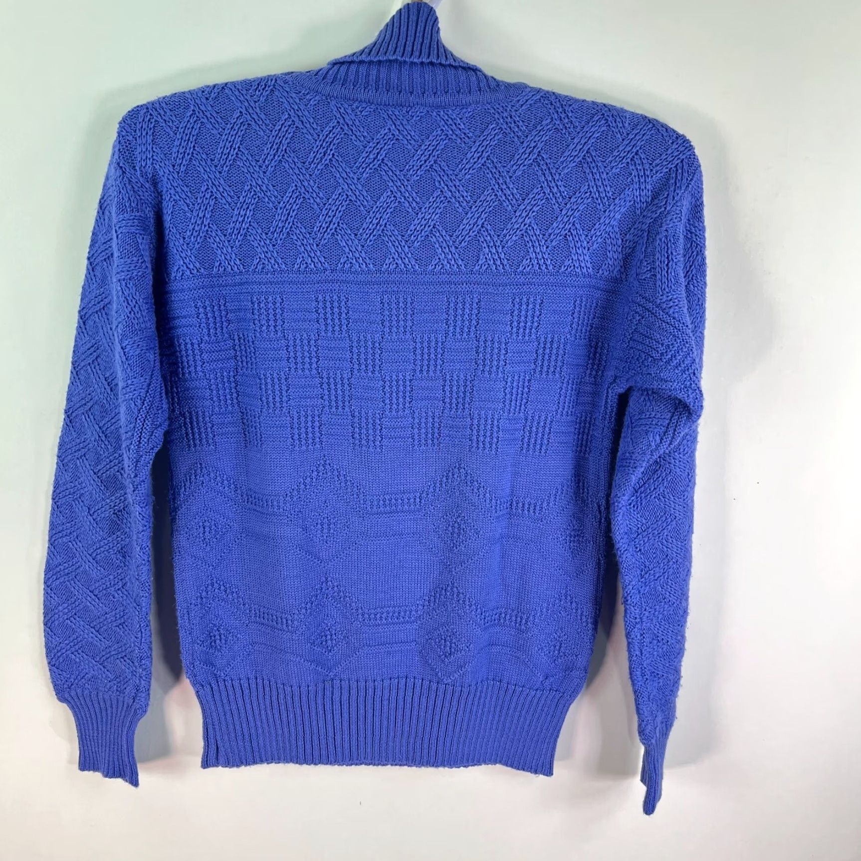 Vintage VINTAGE Meister Wool Blend Turtleneck Cable Knit Sweater Men Size S Blue 80s Autumn Winter Male Pullover Size US S / EU 44-46 / 1 - 5 Thumbnail