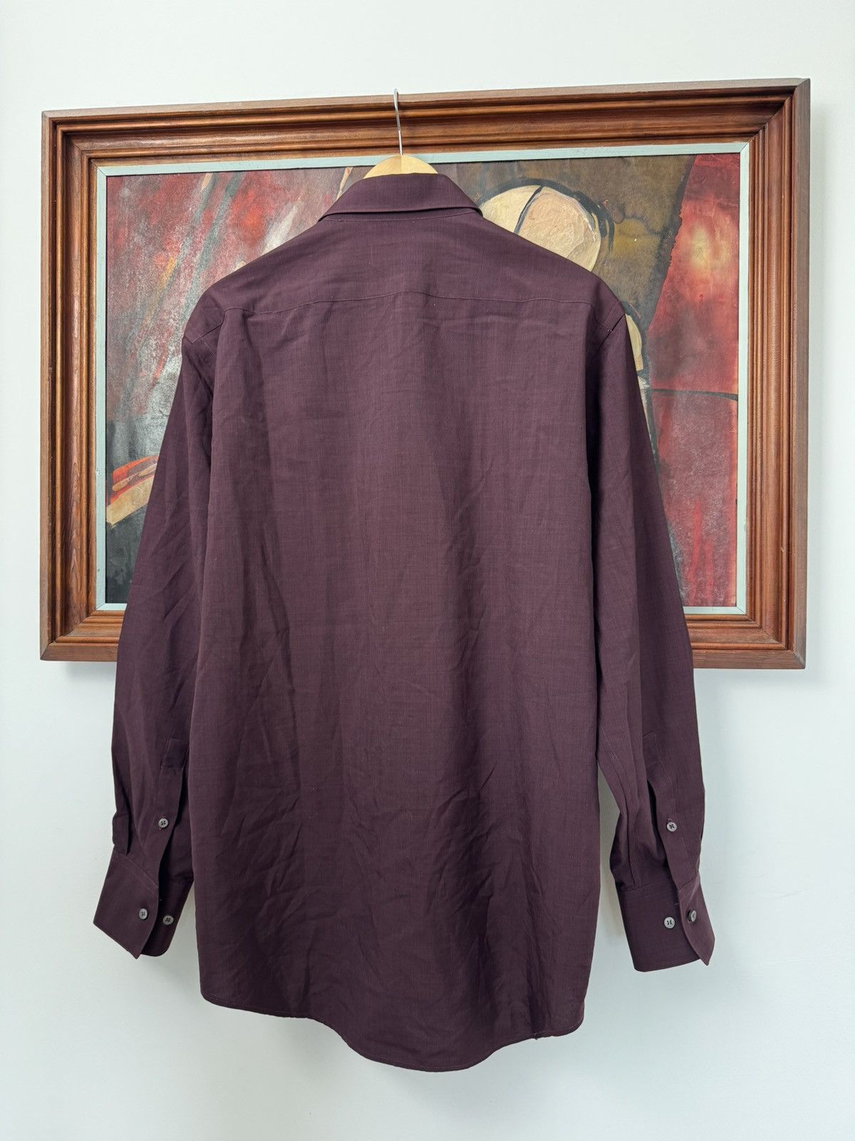 Versace Versace Luxury Designer Button Up Maroon Vintage Shirt Rare Size US L / EU 52-54 / 3 - 2 Thumbnail