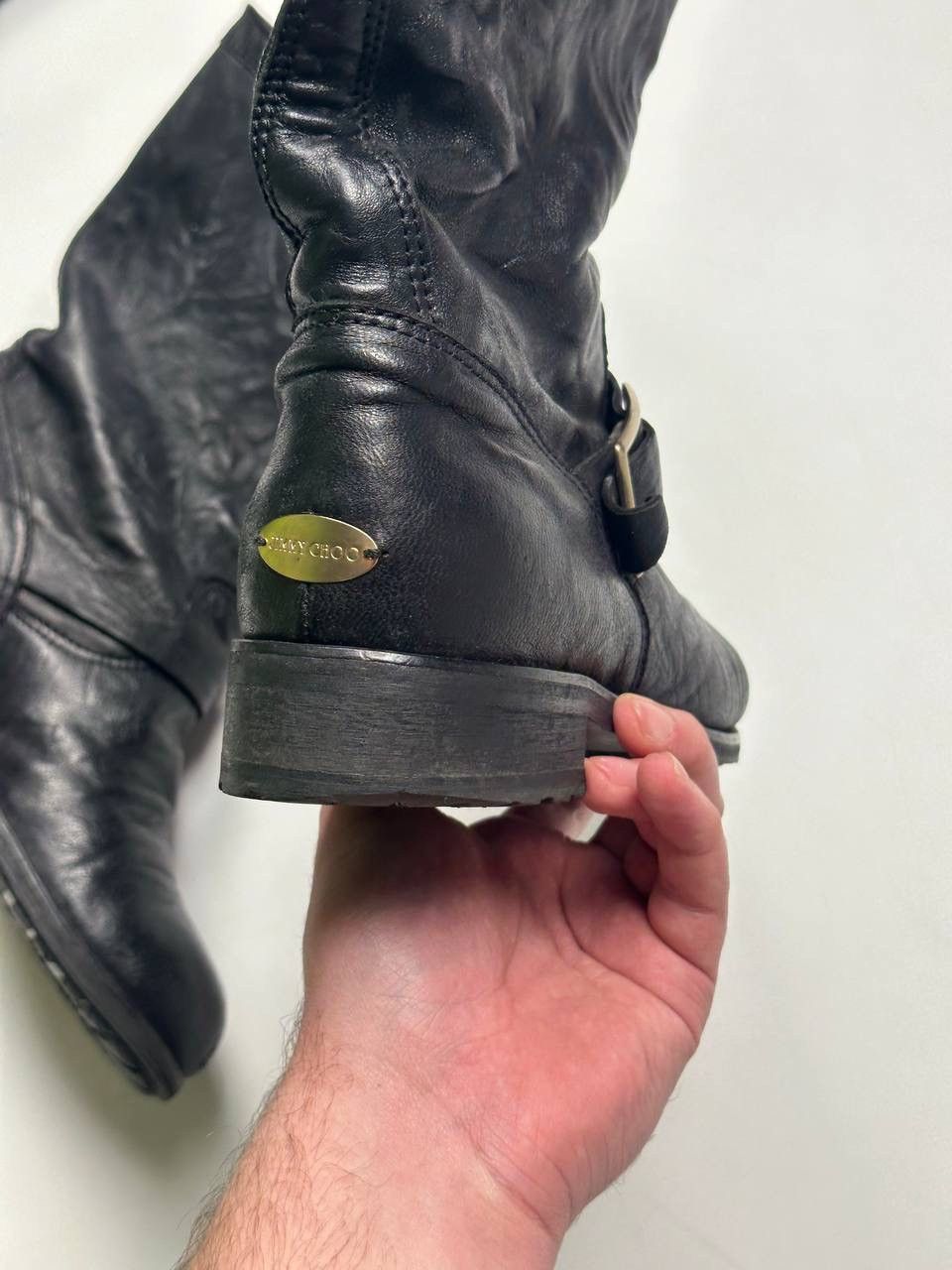 Jimmy Choo Jimmy Choo Biker Leather Avant Garde Boots Motorcycles 🔥 Size US 8 / IT 38 - 9 Thumbnail