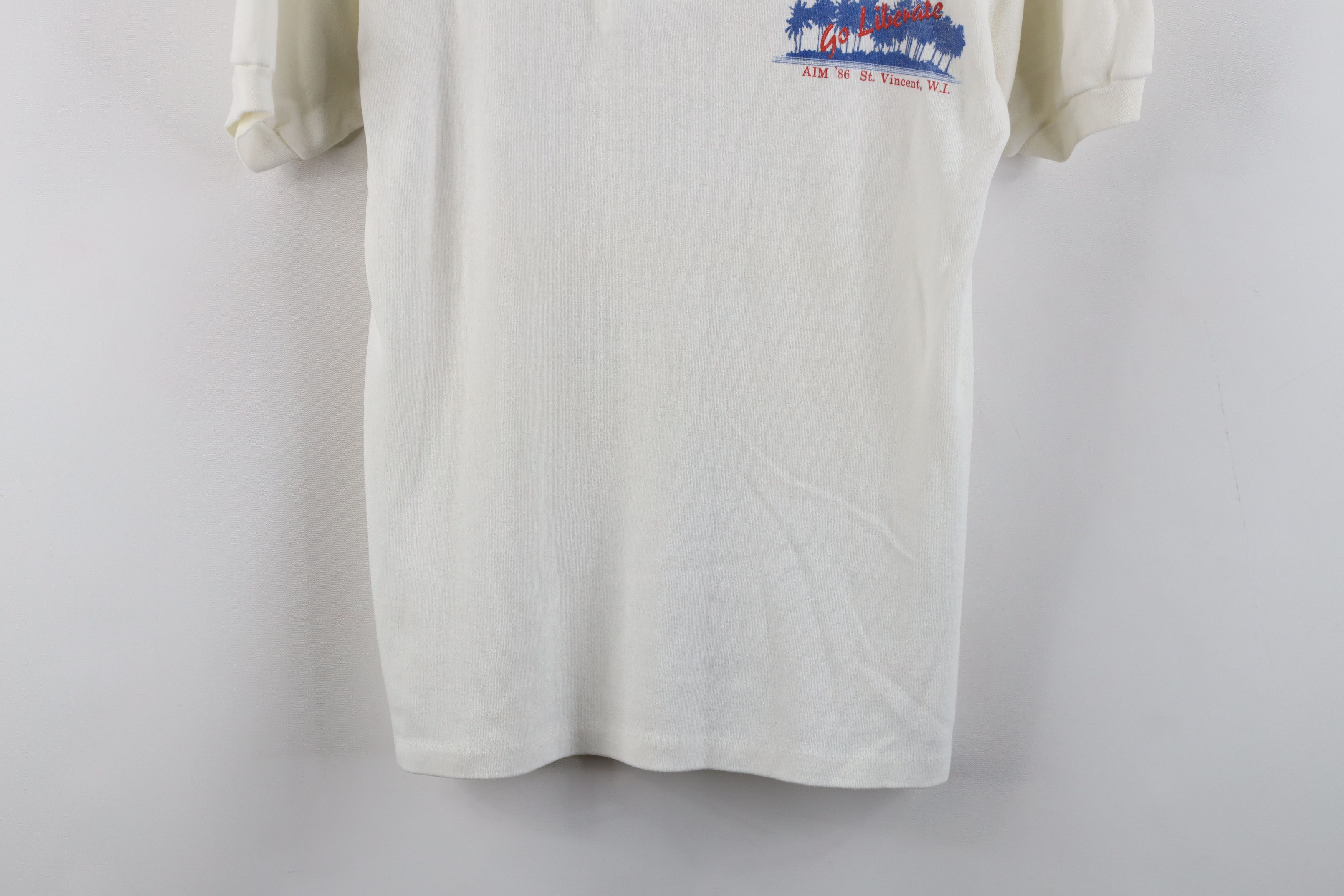Vintage Vintage 80s John 8:36 Go Liberate AIM 1986 Polo Shirt USA Size US S / EU 44-46 / 1 - 3 Thumbnail