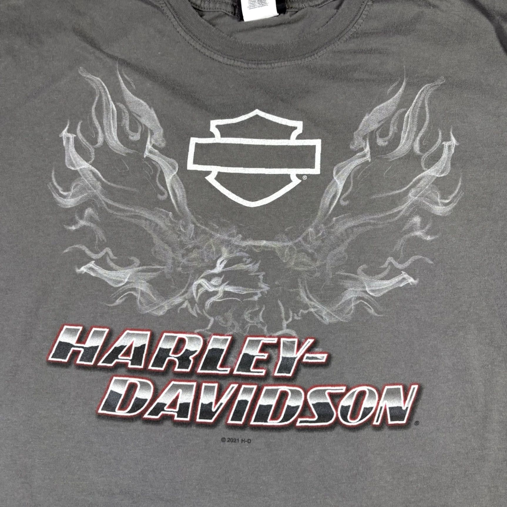 Harley Davidson VINTAGE Harley-Davidson Flame Bird Biker T Shirt Gray XL Mens Crew Neck Short Sleeve Graphic Print Cotton-XL Men’s T-Shirt Size US XL / EU 56 / 4 - 3 Thumbnail