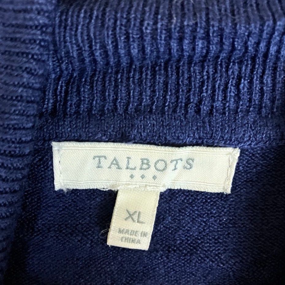 Talbots Talbots Womens Sweater Dark Blue Turtleneck Knit Pull Over XL Regular Knitwear Pullover Casual Workwear Size XL / US 12-14 / IT 48-50 - 6 Thumbnail