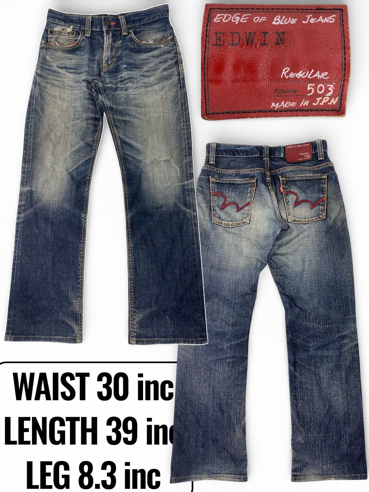 Edwin DISTRESS EDWIN JEANS SIZE ON TAG 28 Size US 28 / EU 44 - 1 Thumbnail
