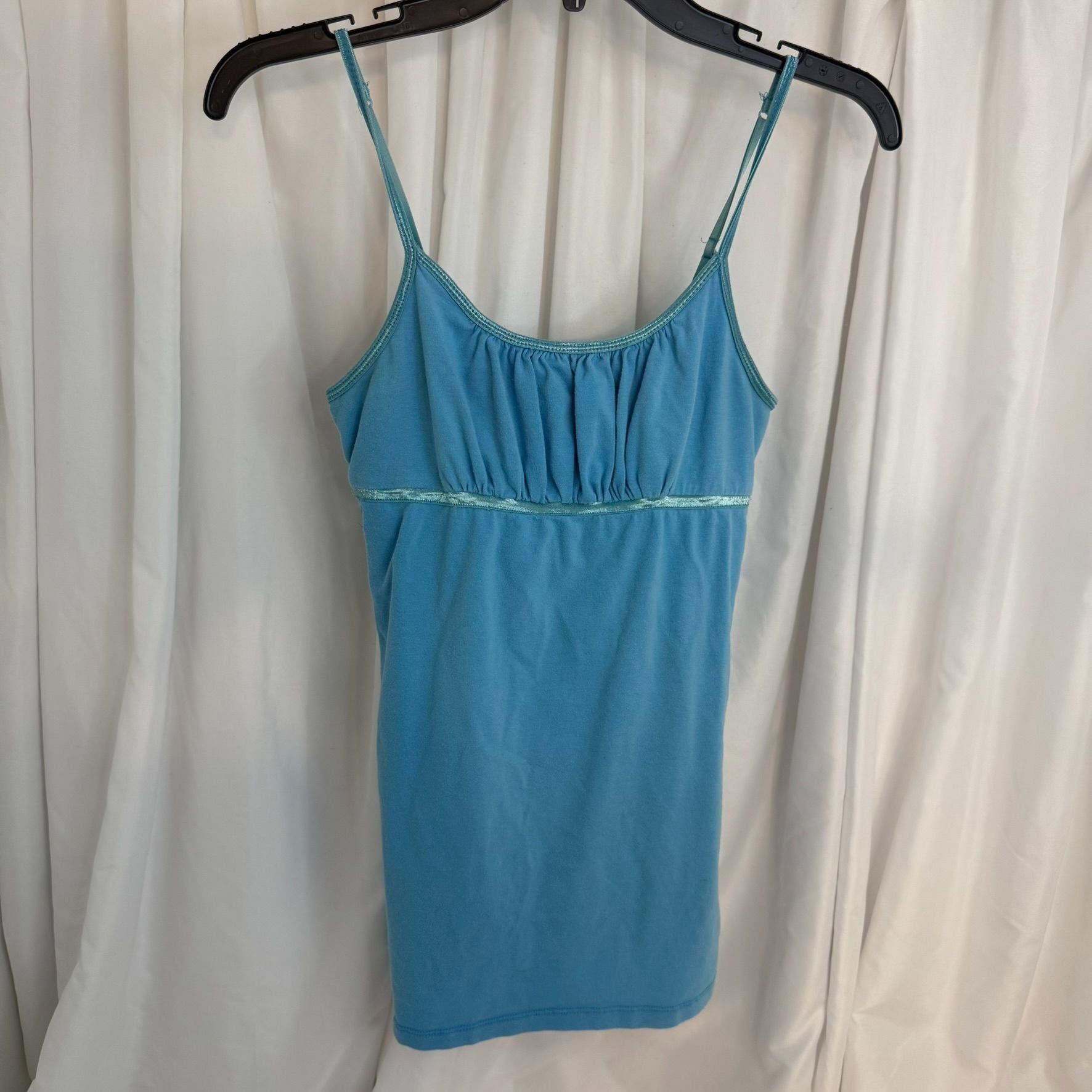 Other Bozzolo Blue Ruched Adjustable Spaghetti Strap Top Women Lar Size L / US 10 / IT 46 - 1 Thumbnail