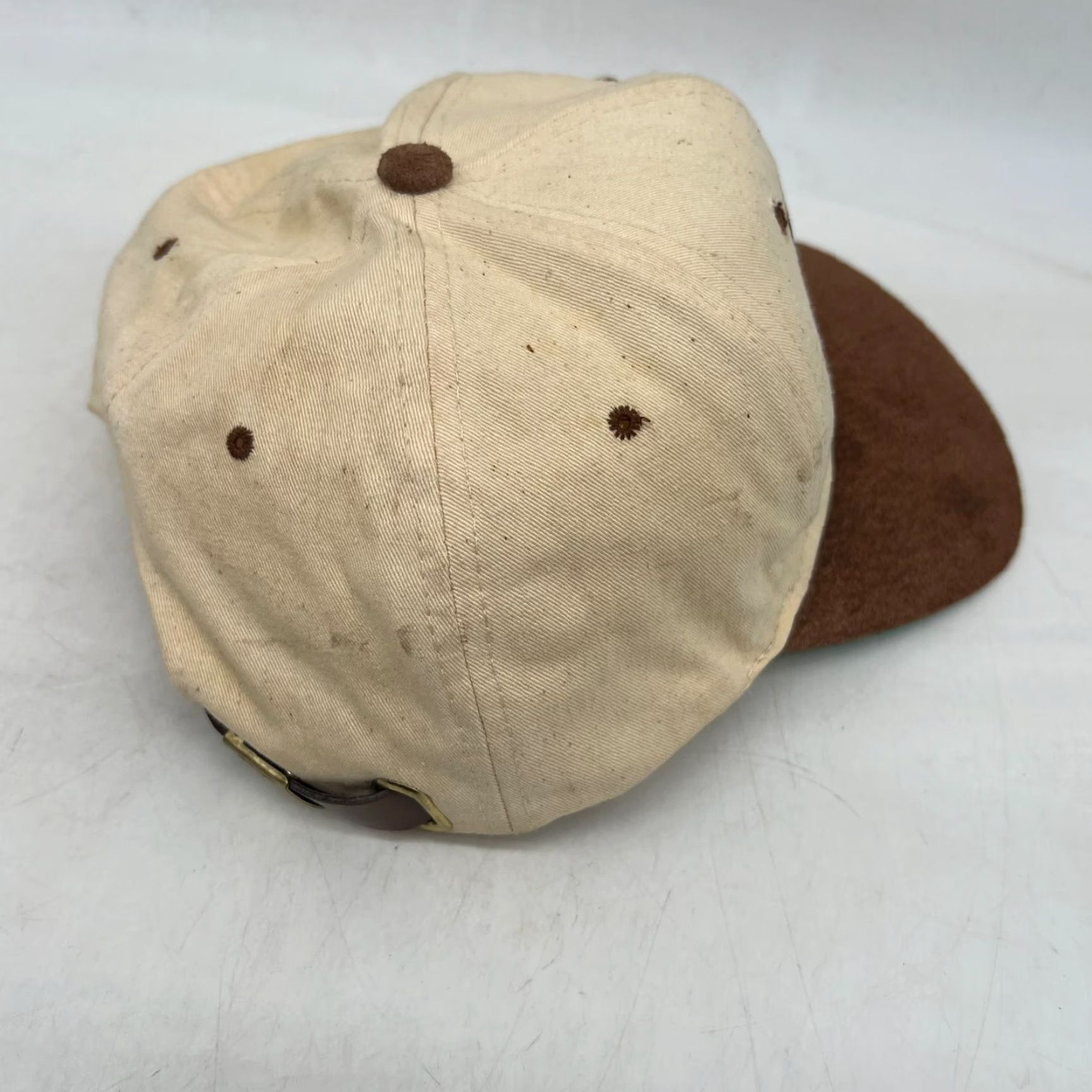 Vintage KC Salty Dog Café Trucker Hat Adult One Size Beige Embroidered Leather Brim Adjustable Cap Mens Size ONE SIZE - 5 Thumbnail