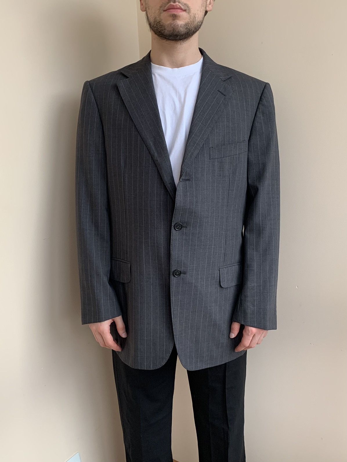 Ermenegildo Zegna Ermenegildo Zegna Striped Wool Blazer Vintage 90s 52 IT Size 42R - 3 Thumbnail