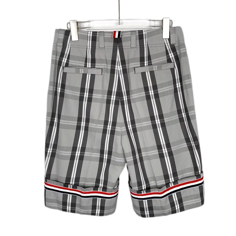 Thom Browne Thom Browne size0 Gray cotton trousers with plaid Size US 26 / EU 42 - 2 Thumbnail