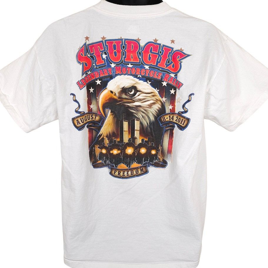 Hanes Sturgis T Shirt Mens Size Large White 2011 Black Hills Rally Size US L / EU 52-54 / 3 - 1 Thumbnail