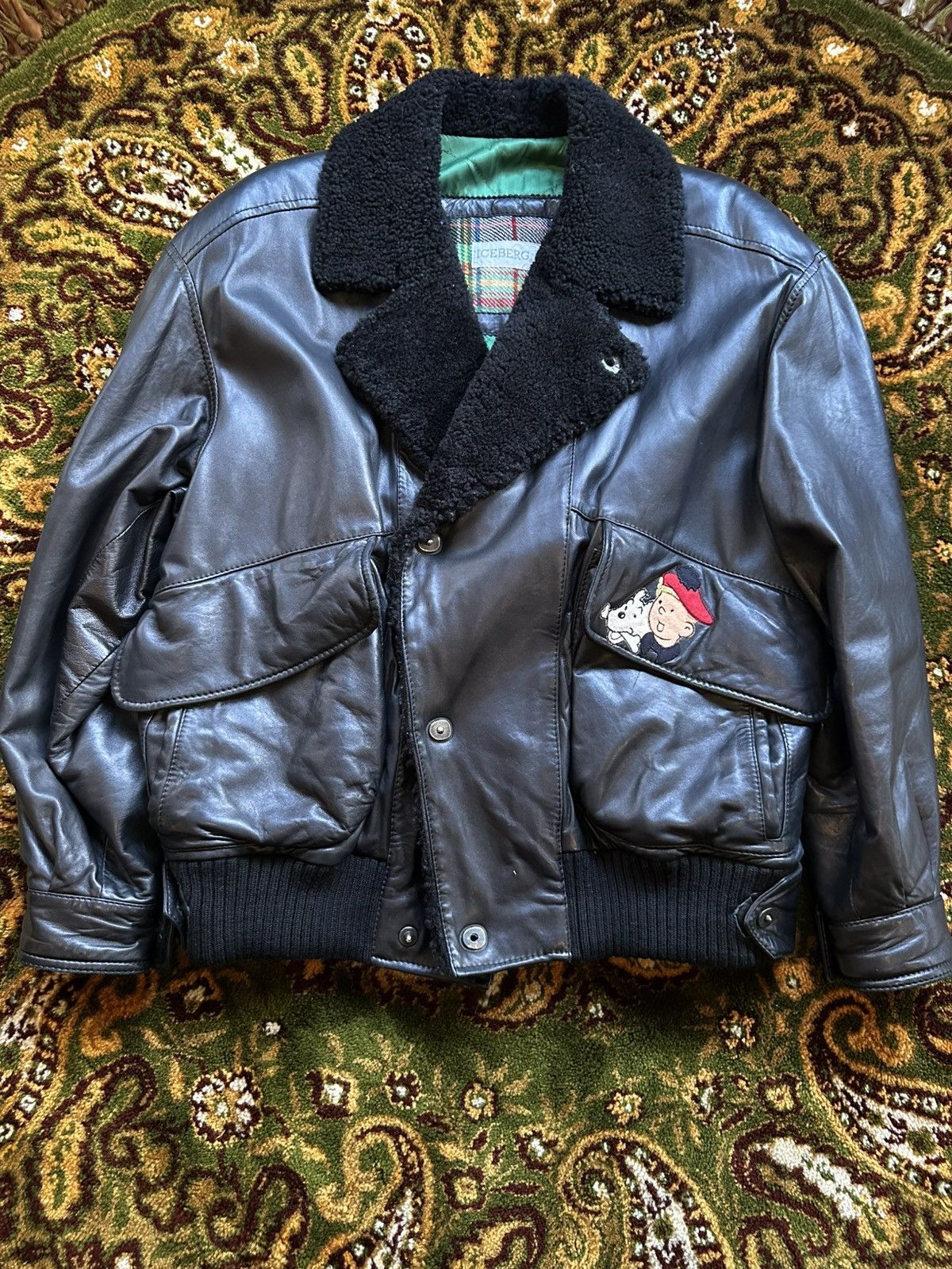 Iceberg Vintage Iceberg Black Leather Jacket Italy 1982/1983 Size US L / EU 52-54 / 3 - 1 Thumbnail