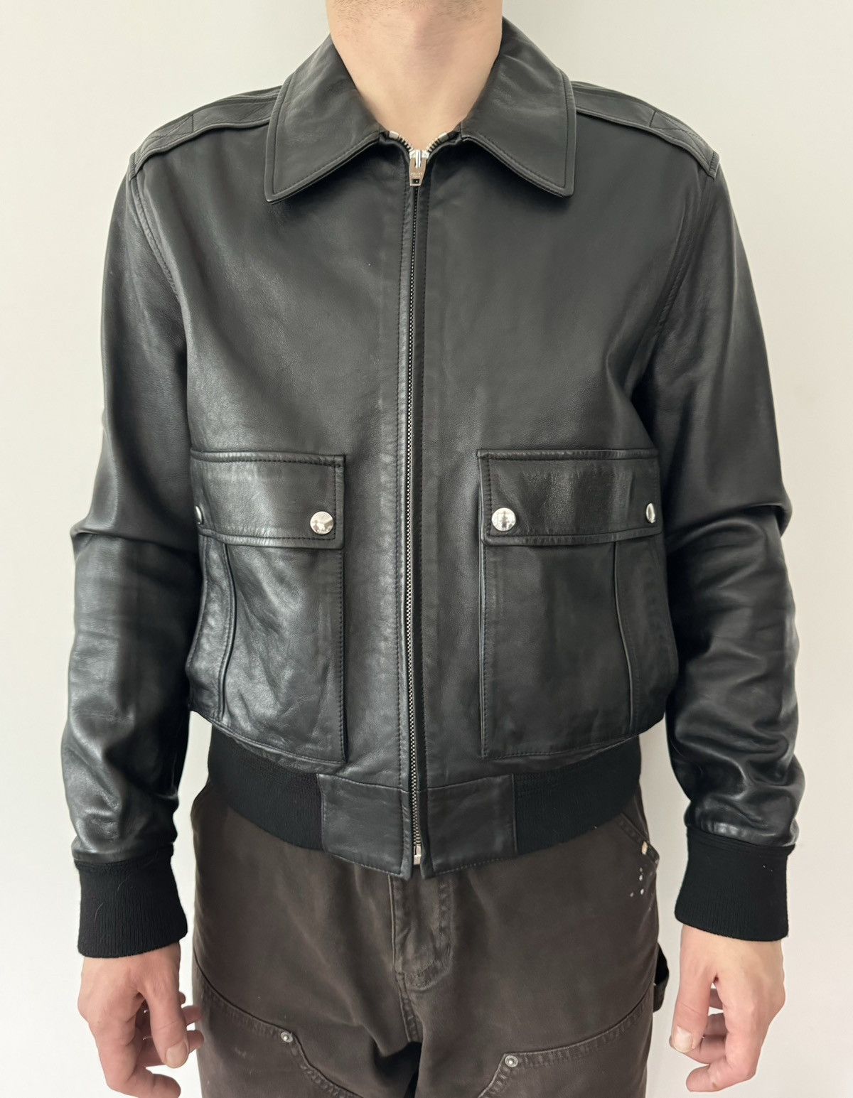 Celine $5.2k Celine Leather Blouson Jacket Size US M / EU 48-50 / 2 - 21 Thumbnail