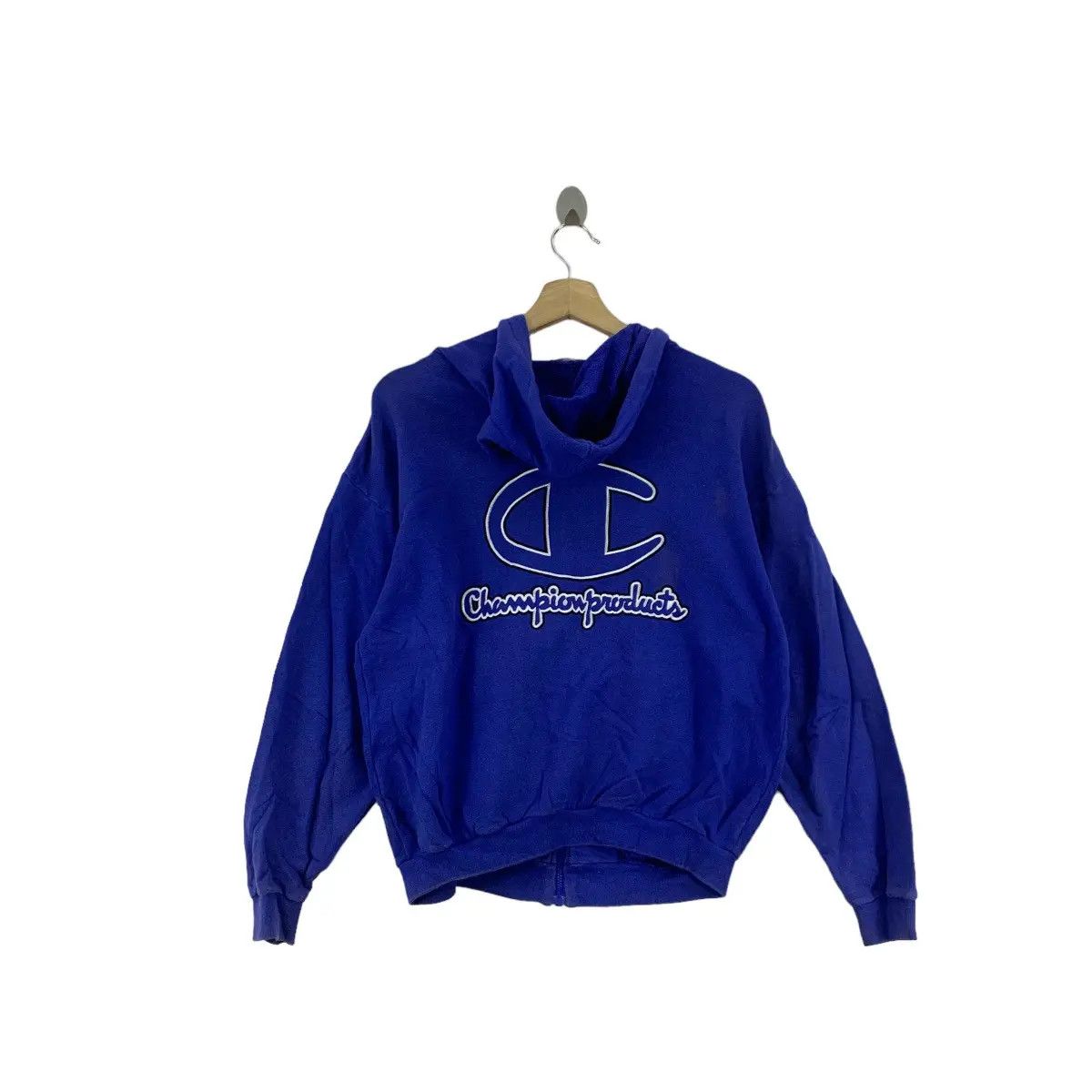 Champion Vintage 90’ CHAMPION PRODUCTS USA Blue Zipper Hoodie Size L / US 10 / IT 46 - 5 Thumbnail