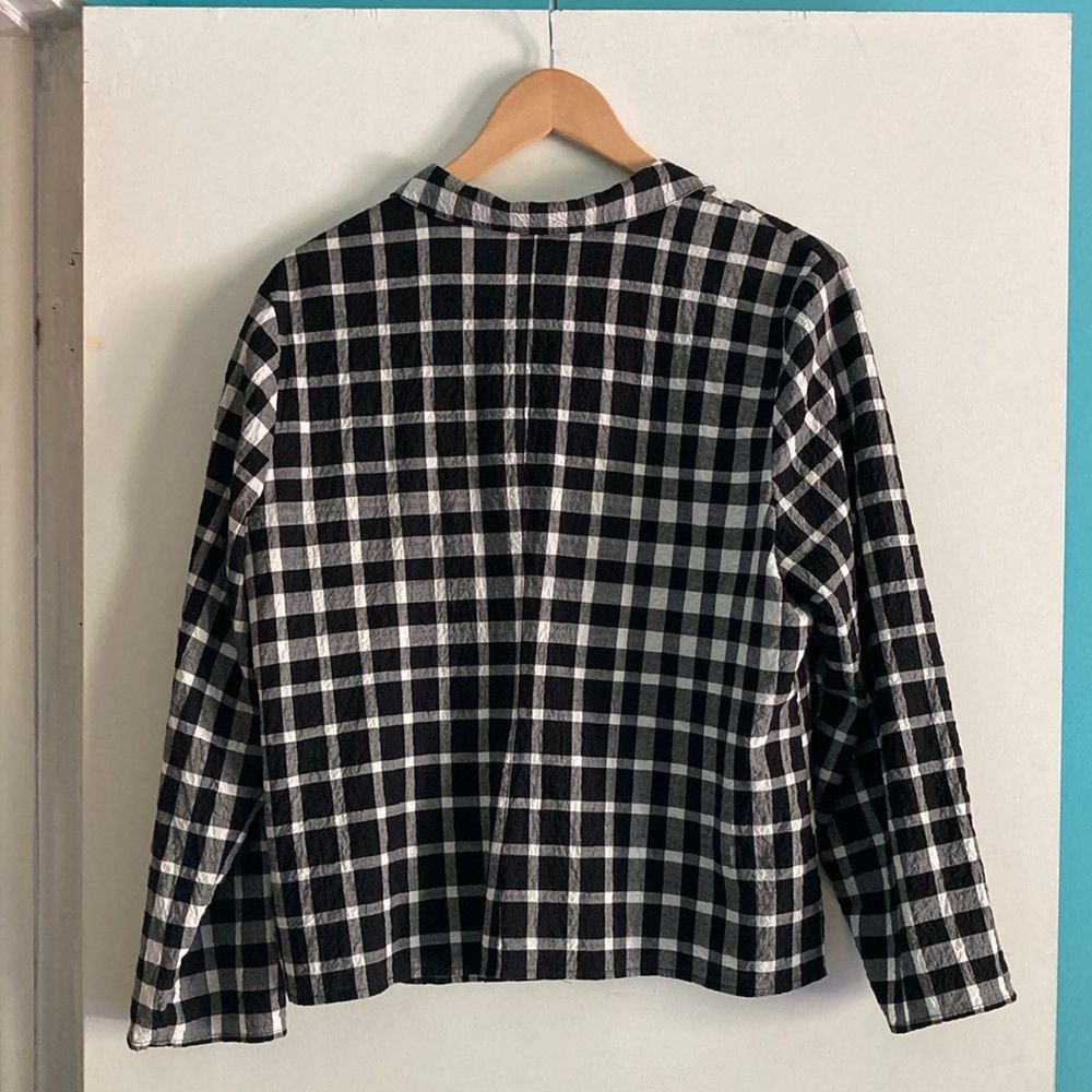 Habitat Habitat Womens Size L Black White Plaid Button Up Cotton Shi Size L / US 10 / IT 46 - 7 Thumbnail