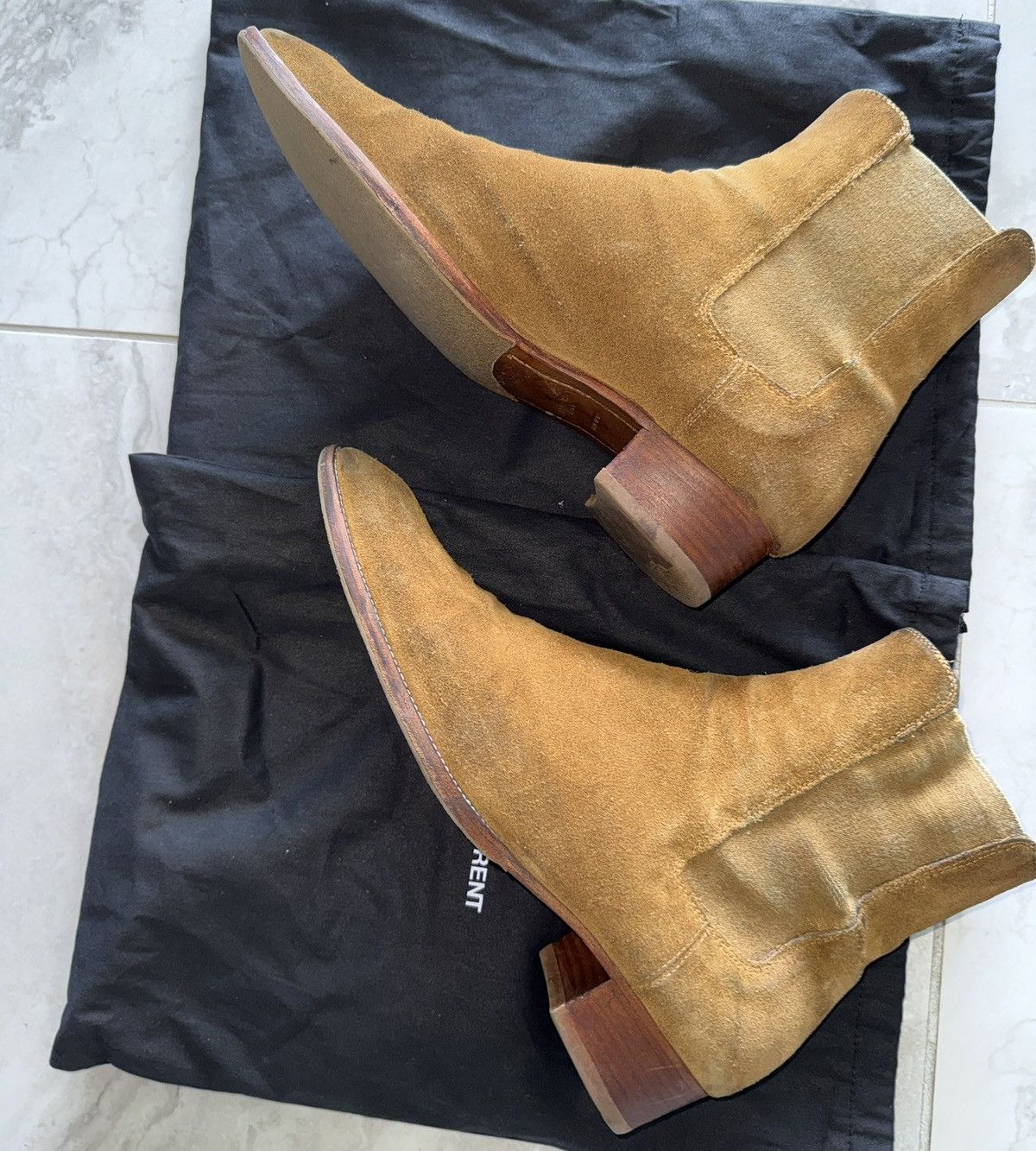 Saint Laurent Paris Hedi Slimane Era Chelsea Wyatt 40 suede boots Size US 13 / EU 46 - 3 Thumbnail