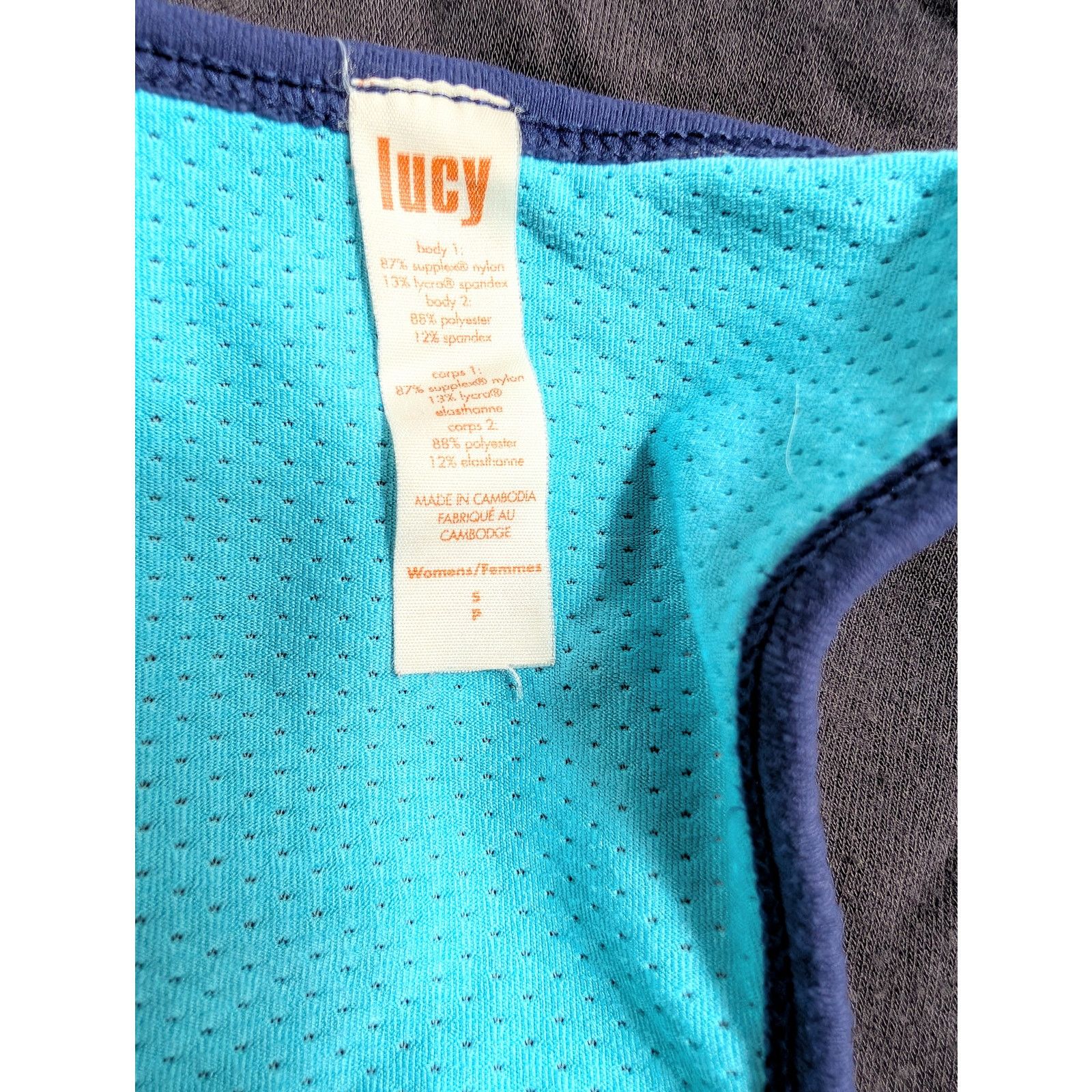 Lucky Brand LUCY Navy Blue Tank Top with Mesh Racerback Size Small Size S / US 4 / IT 40 - 6 Thumbnail