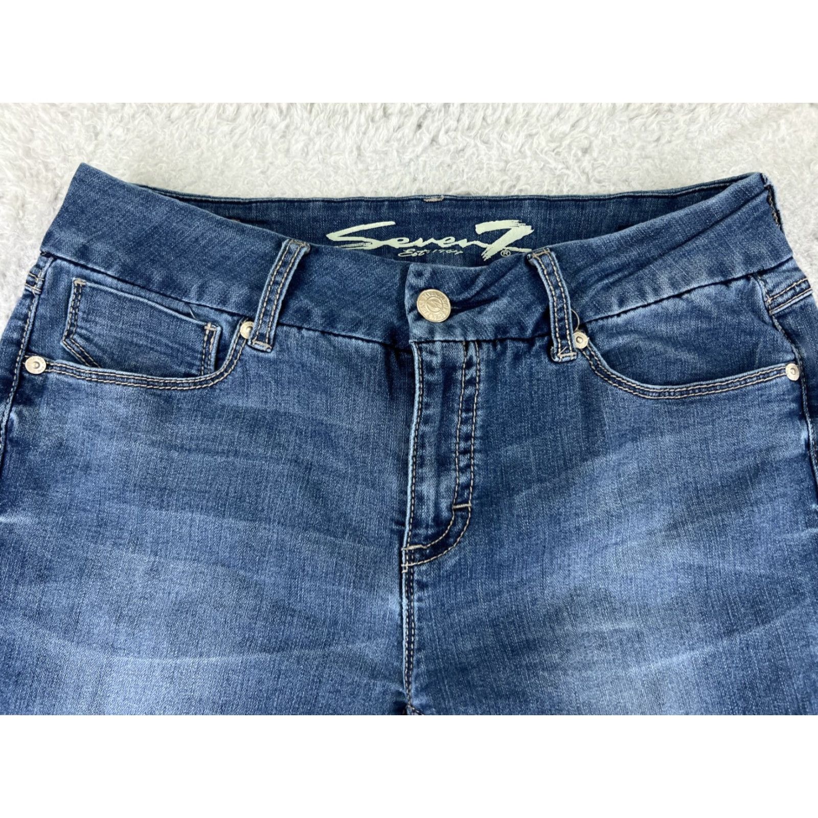 Vintage Seven7 Jeans Women 12 Blue Denim Skinny Taper Cotton Blend 29x29 Womens Size 34" / US 12 / IT 48 - 4 Thumbnail