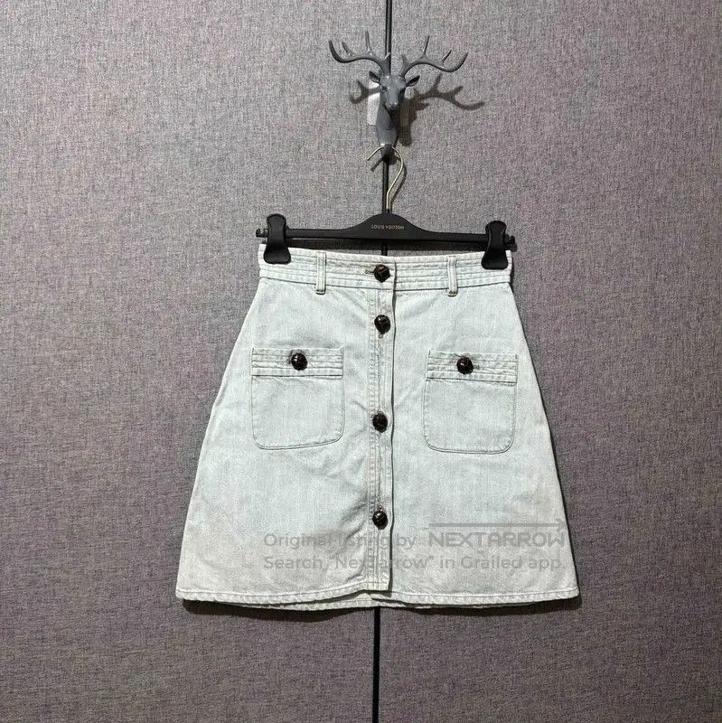 Miu Miu Miu Miu Light Blue Cotton Midi Skirt . Size 23" - 1 Thumbnail