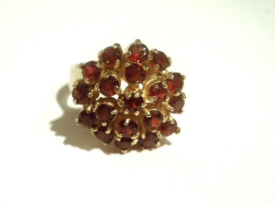 Designer Round Cluster 18ktGold Vermeil Sterling Silver Cocktail Ring Size ONE SIZE - 1 Thumbnail
