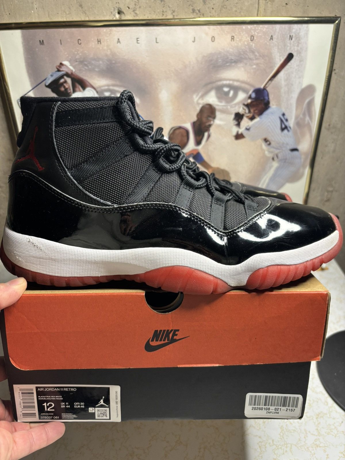 Jordan Brand Air Jordan 11 Retro Bred Size US 12 / EU 45 - 1 Thumbnail