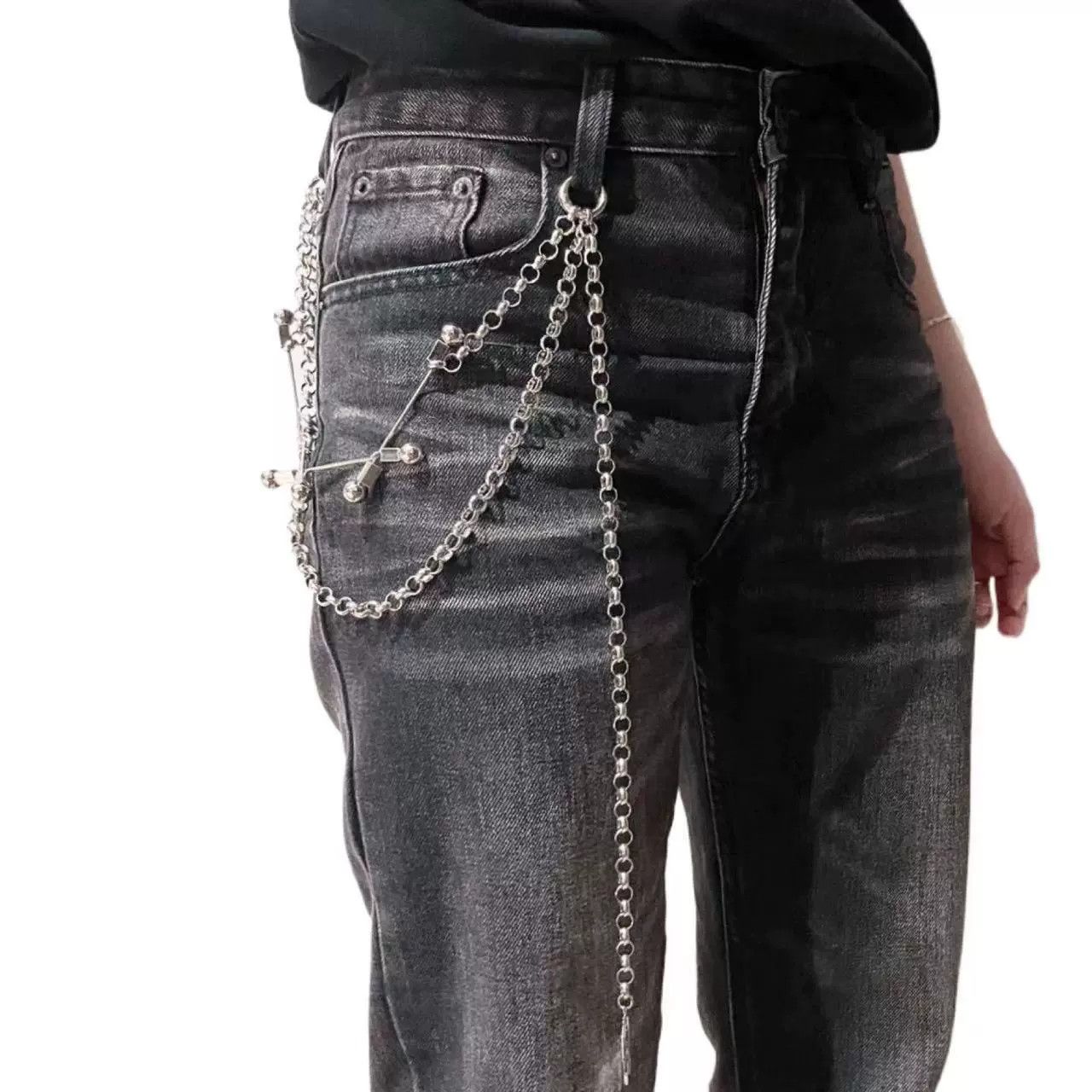 Vintage Retro hip-hop punk style jeans waist chain Size ONE SIZE - 5 Thumbnail
