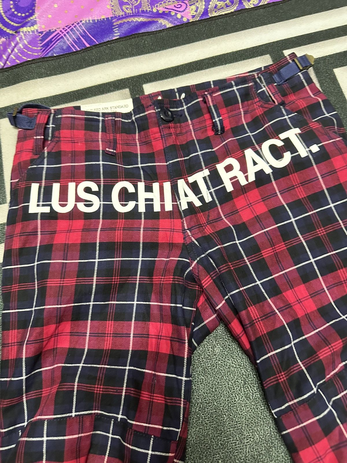 Japanese Brand Re Dark japanesse brand red tartan pants Size US 31 - 7 Thumbnail