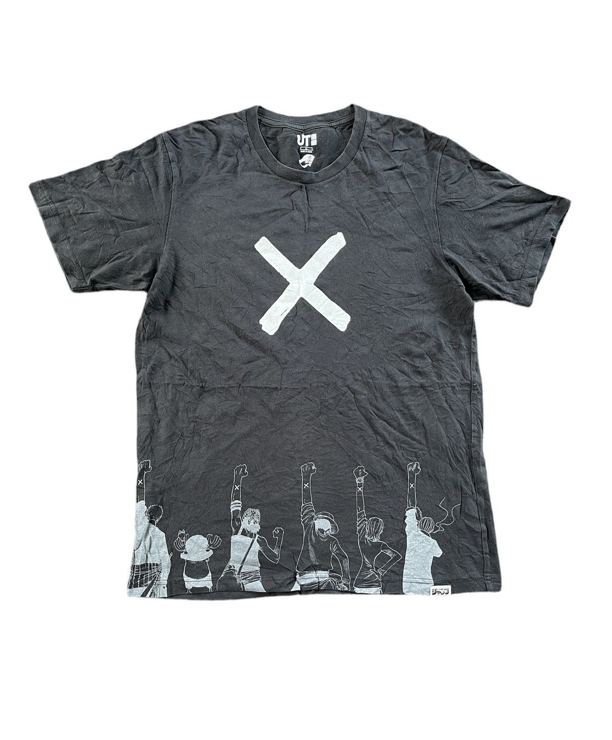 image of Anima x One Piece Uniqlo Full Character Tee in Black, Men's (Size Large)