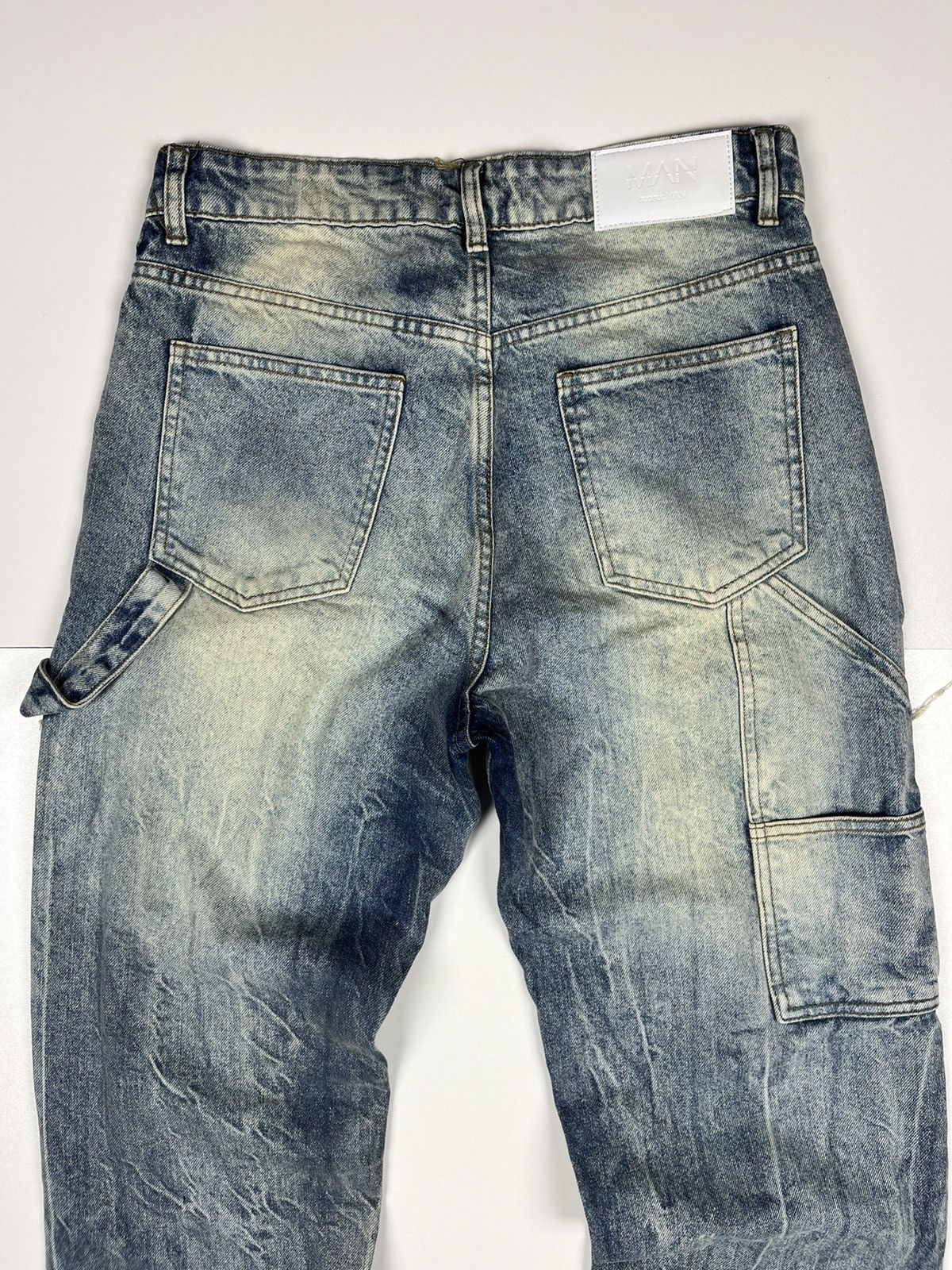 Other Boohoo Distressed Carpenter Cargo Multipocket Washed Denim Size US 32 / EU 48 - 5 Thumbnail