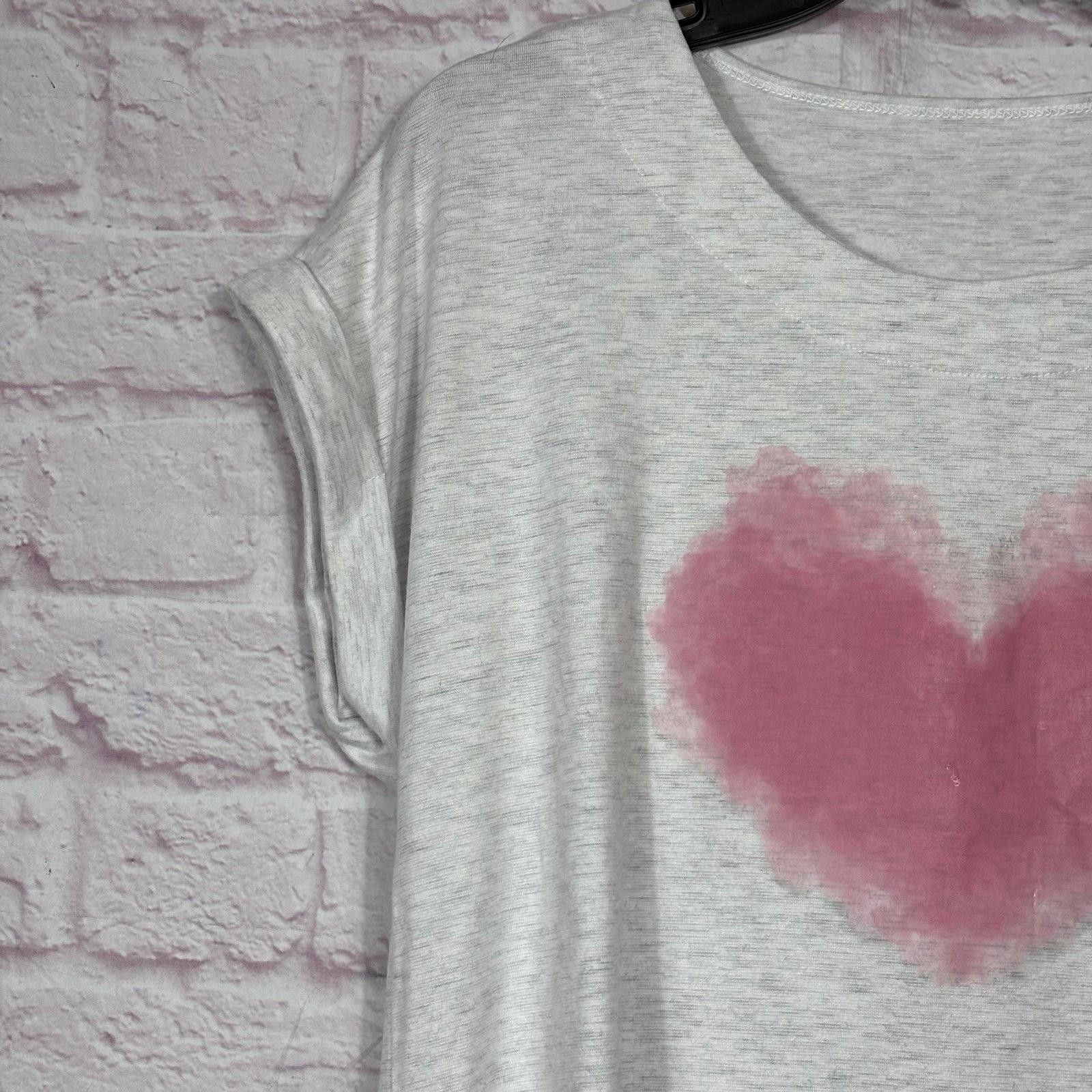 Other Short Sleeve T-Shirt with Pink Heart Graphic Girls XL Size XL / US 12-14 / IT 48-50 - 3 Thumbnail