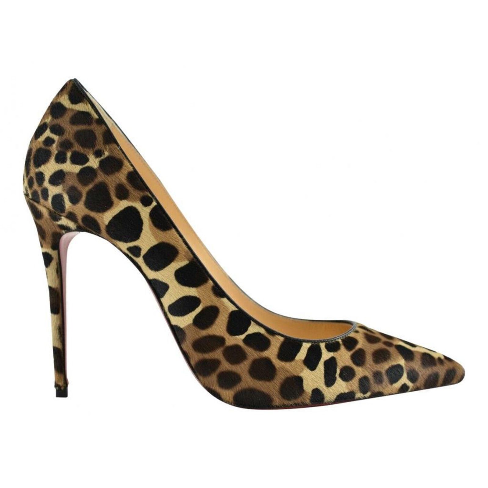 Christian Louboutin Kate 100 Pony Madagascar Leopard Black Brown Heel Pump 37.5 Size US 7.5 / IT 37.5 - 2 Thumbnail