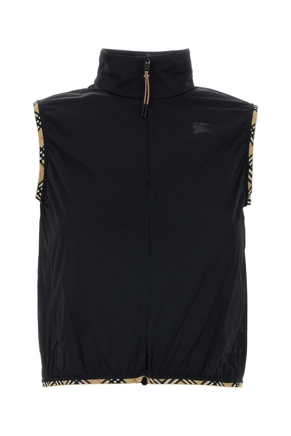 Burberry Black Stretch Nylon Sleeveless Jacket Size S / US 4 / IT 40 - 1 Thumbnail
