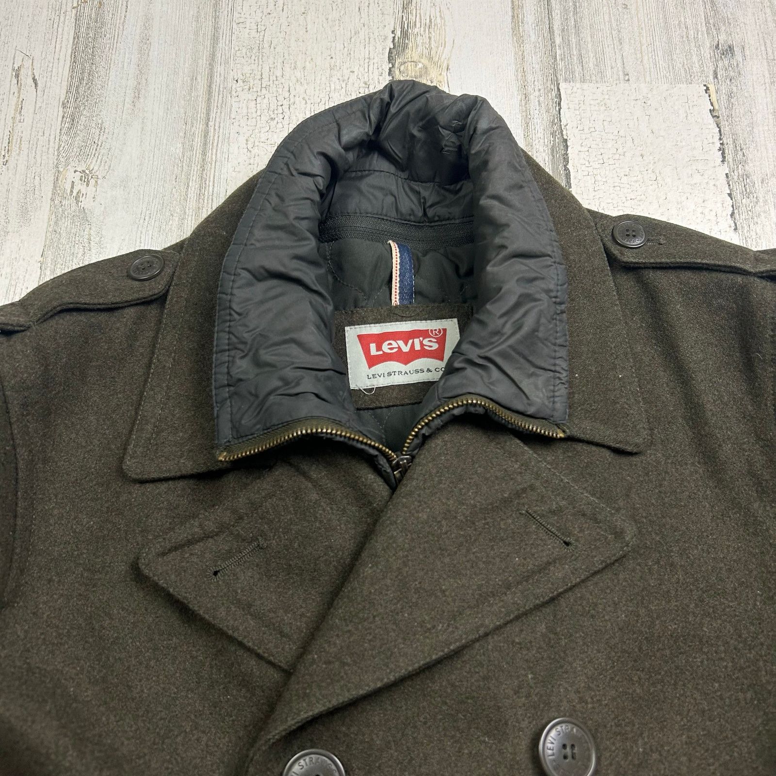 Levi's Levi's Wool Blend Peacoat Jacket With Quilted Lining Size US M / EU 48-50 / 2 - 3 Thumbnail