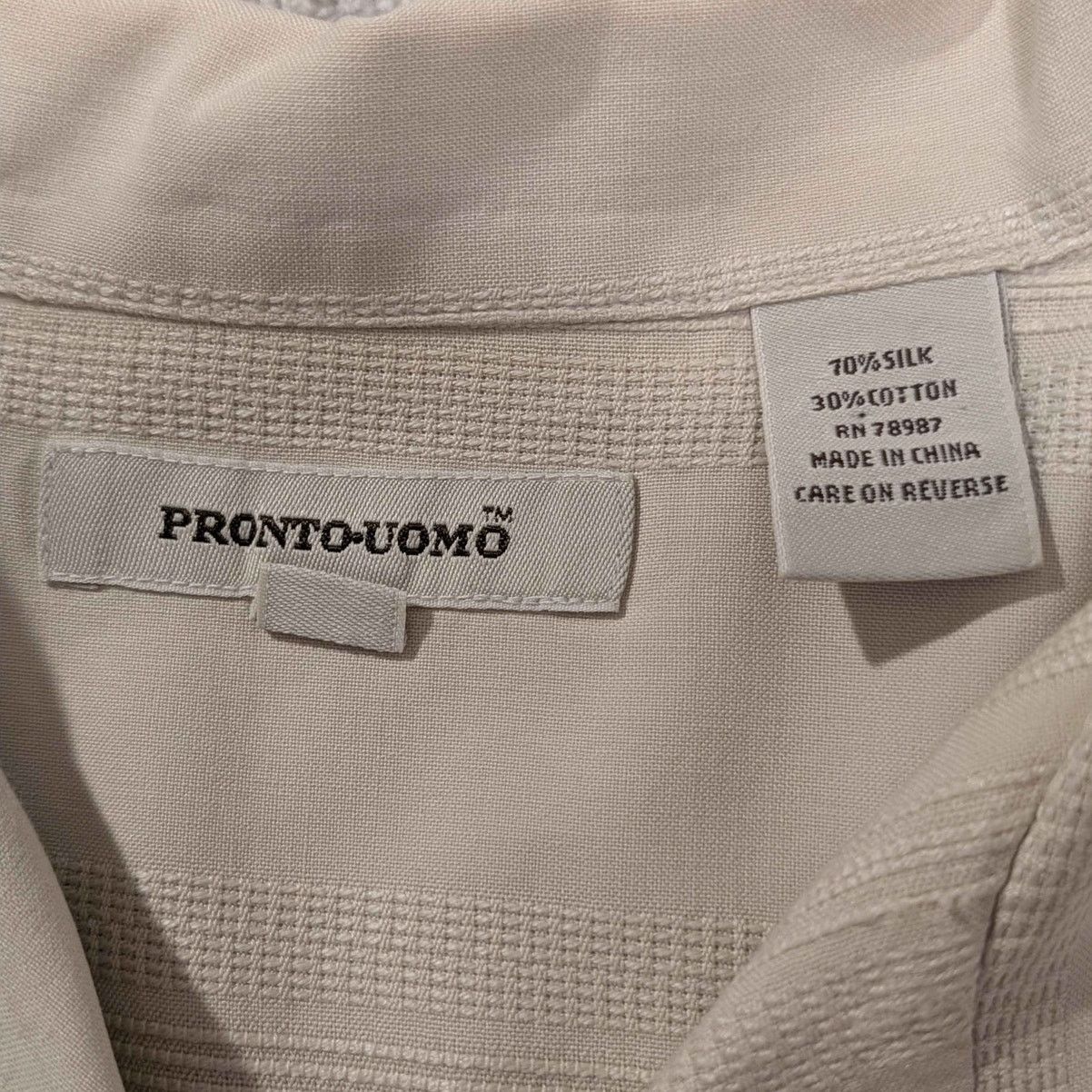 Pronto Uomo Pronto Uomo Mens 2XL Silk button up short sleeve shirt Size US XXL / EU 58 / 5 - 2 Thumbnail
