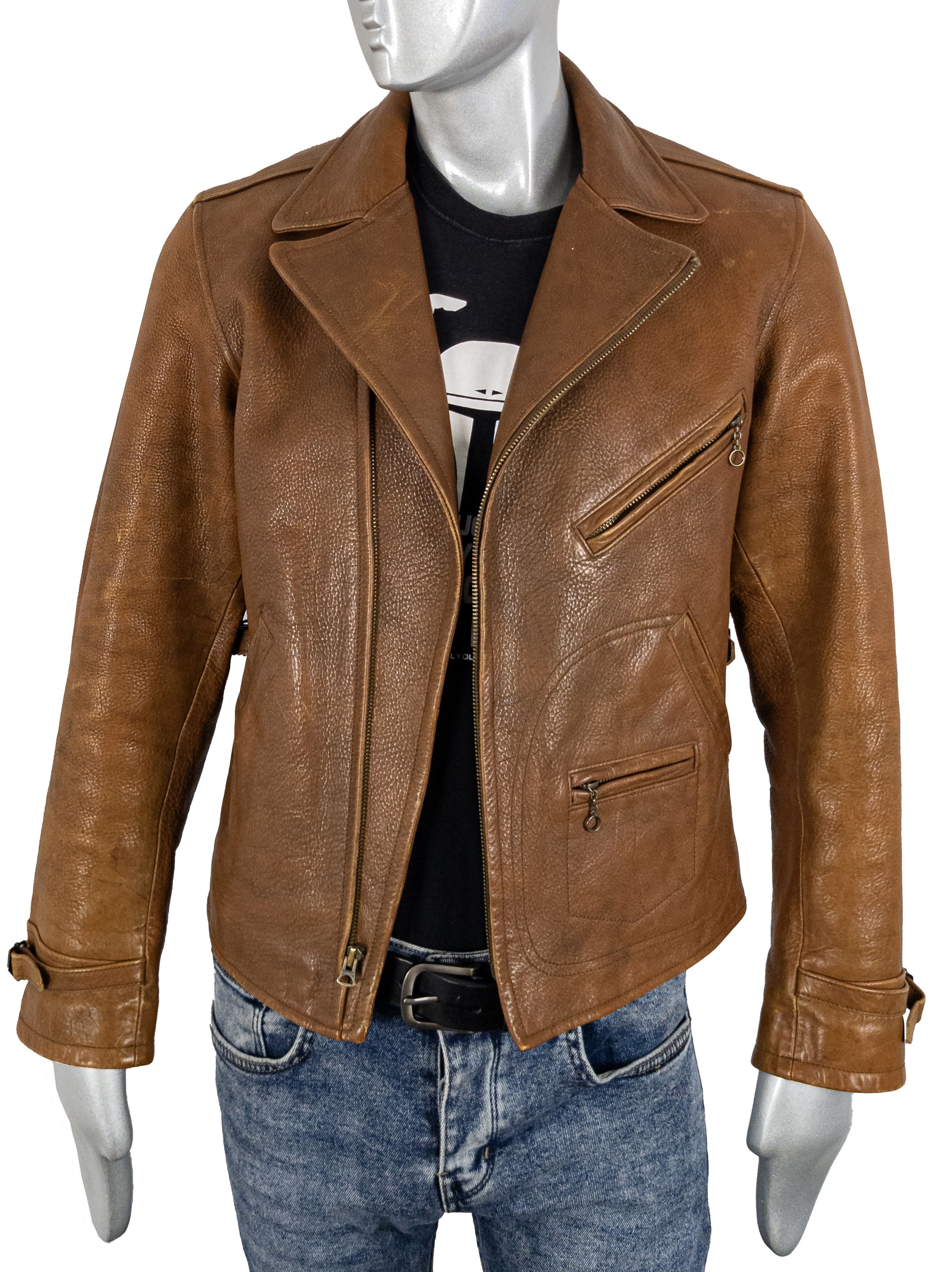 Vintage 90s Polo Ralph Lauren Leather Biker Jacket J 24 Type
