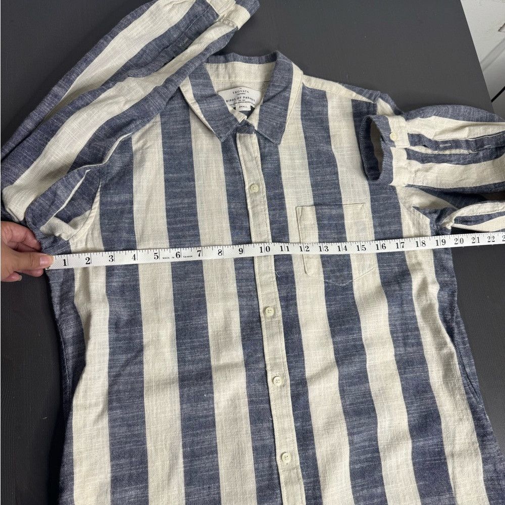 Trovata Birds of Paradis by Trovata Blue & White Striped Linen Blen Size S / US 4 / IT 40 - 6 Thumbnail