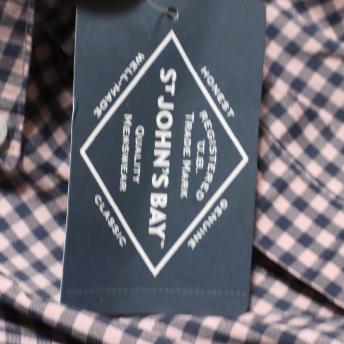 Vintage St. Johns Bay Shirt Gingham Pink 1XLT Men’s Performance Classic Fit Short Sleeve Button Down Shirt Size US XL / EU 56 / 4 - 6 Thumbnail